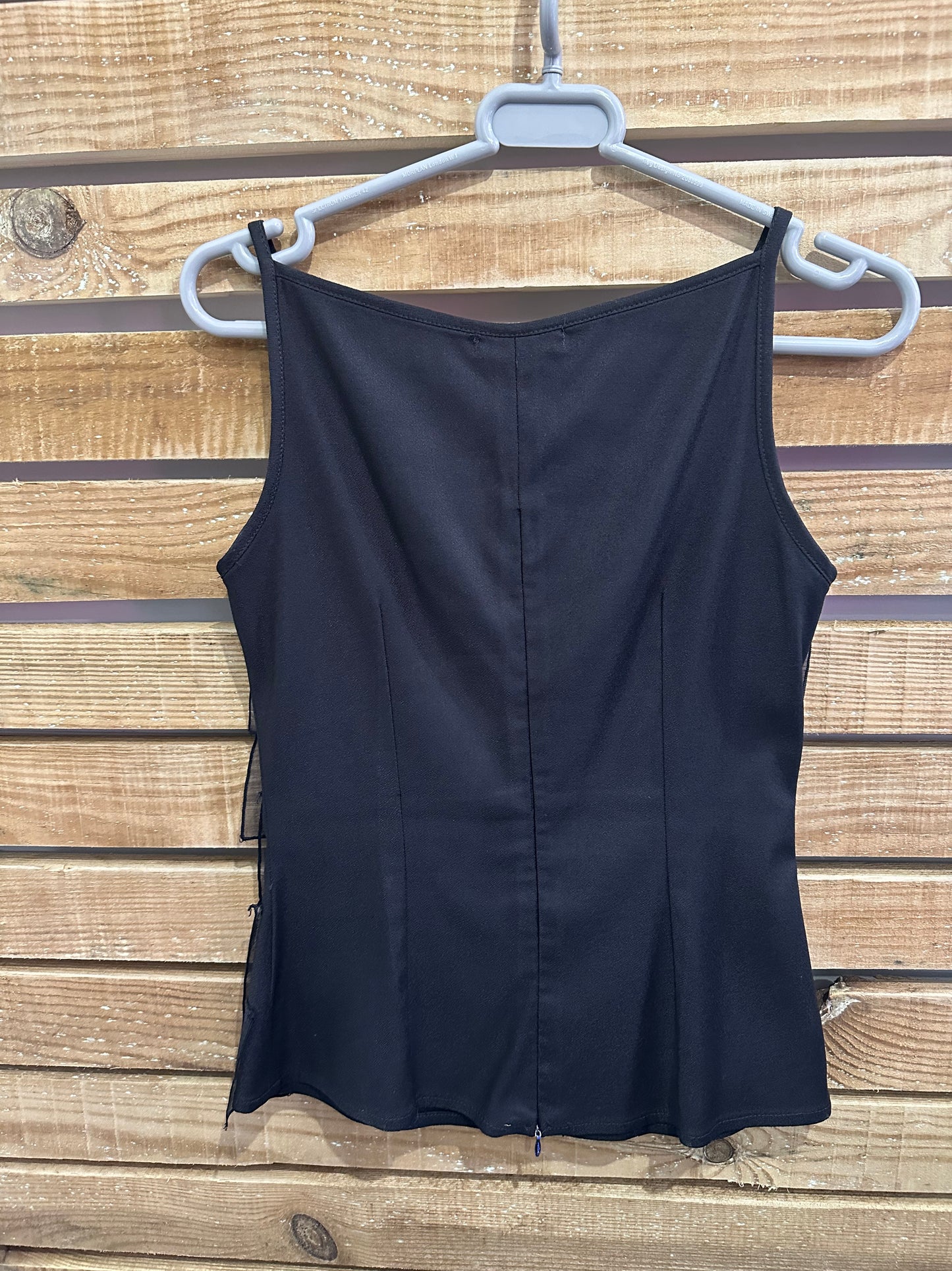 Vintage Y2K R Keith black ruffled evening top. Size medium.