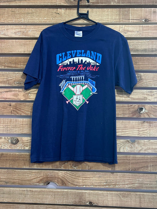 Vintage 90s Cleveland USA spell-out sports top/ t-shirt. Size Small.