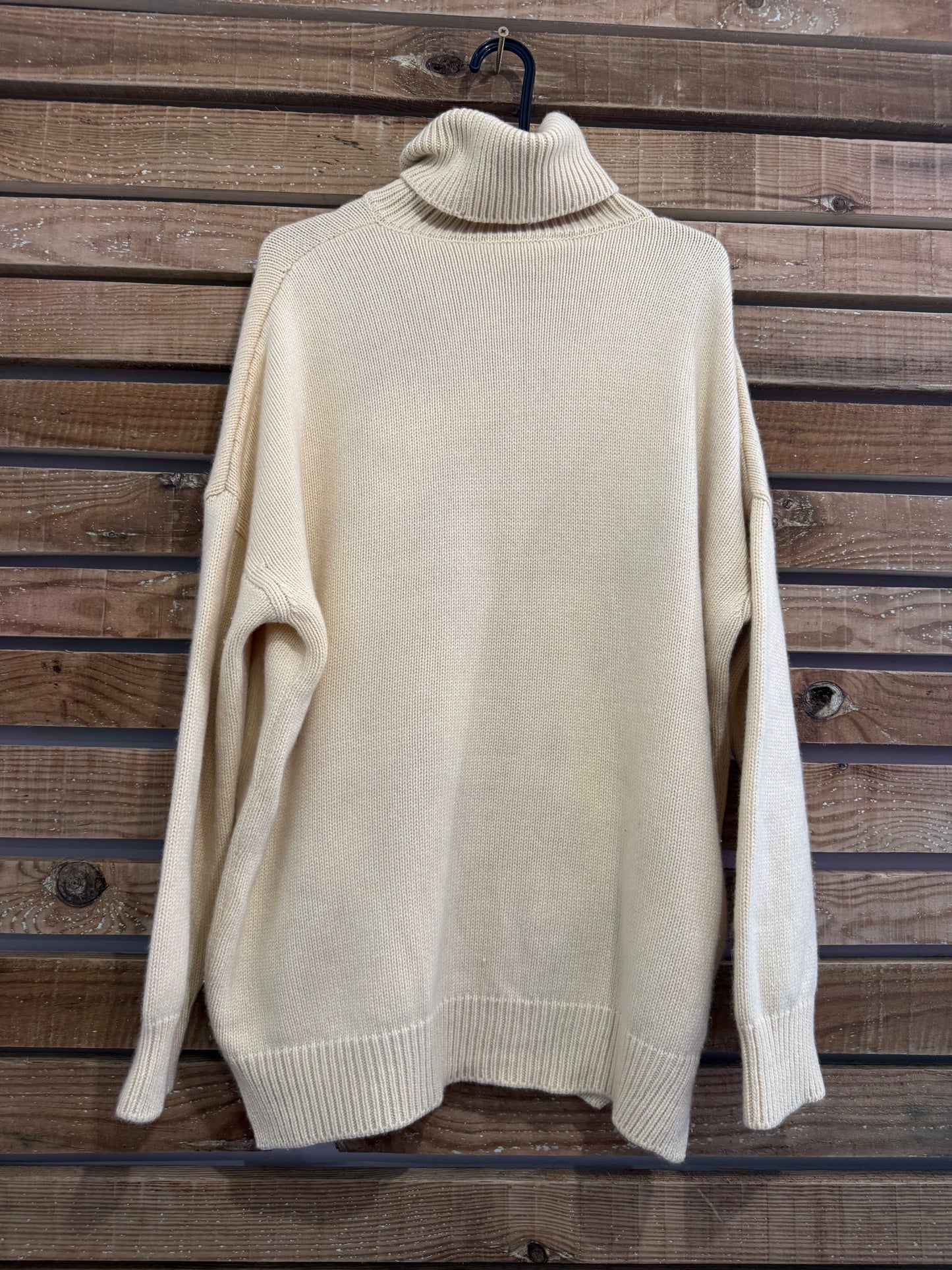 Tory Burch roll neck/ turtle neck jumper. Cream knit jumper/ sweater. Size Large