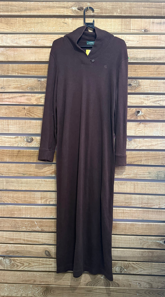 Vintage Y2K Ralph Lauren Knitted jumper dress. Brown. Free sizing up to a 12. Winter.