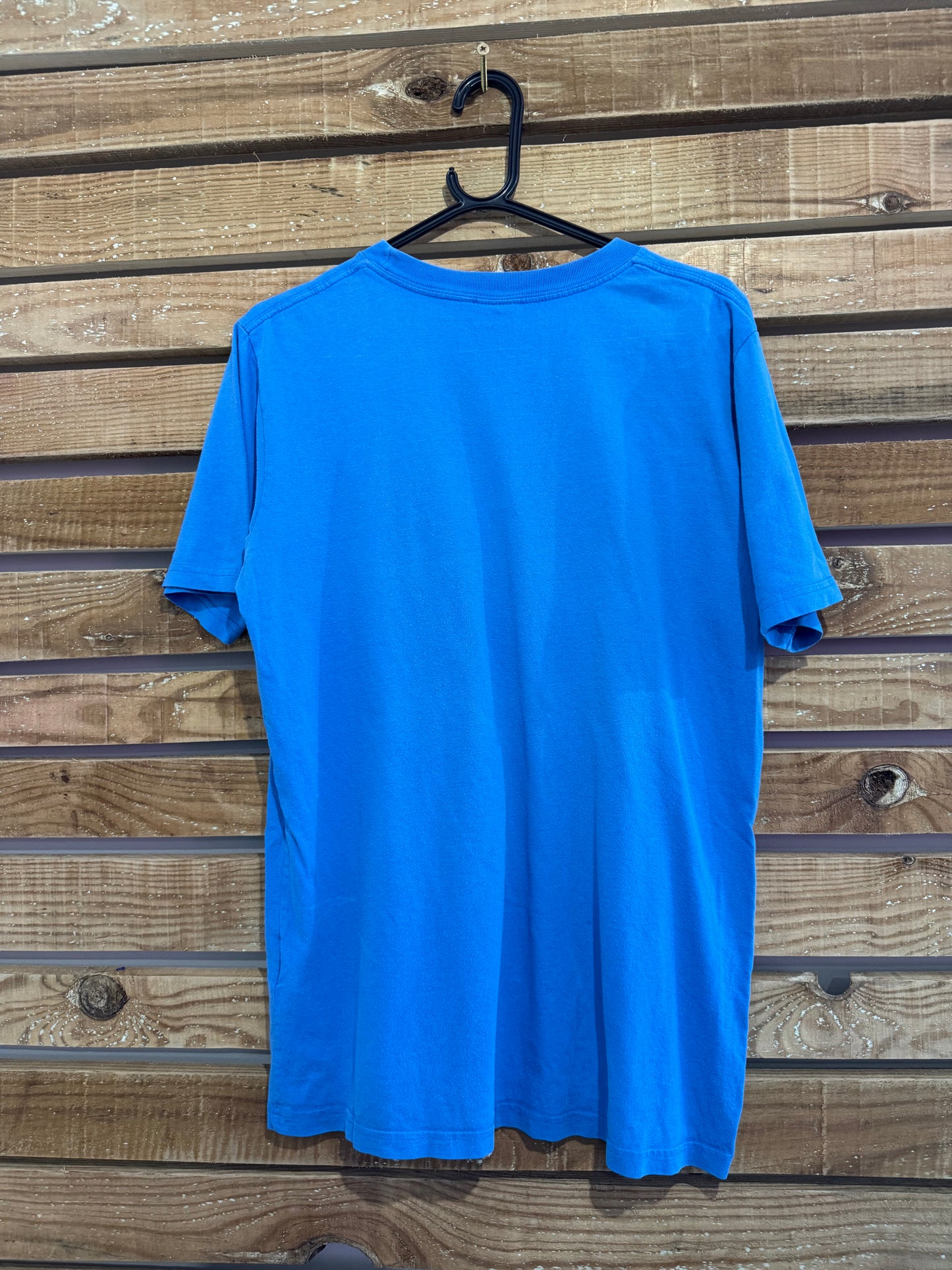 Vintage 90s Carhartt spell-out motif t-shirt. Blue. Workwear/ cowboy/ USA. Size Medium