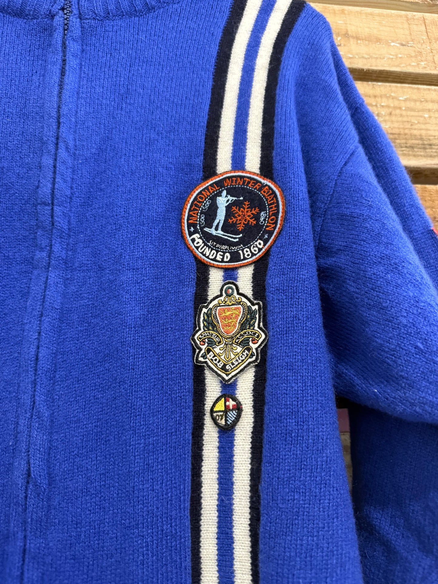 Vintage Y2K Ringspun zip up Knit Jumper/ cardigan. Size Medium.
