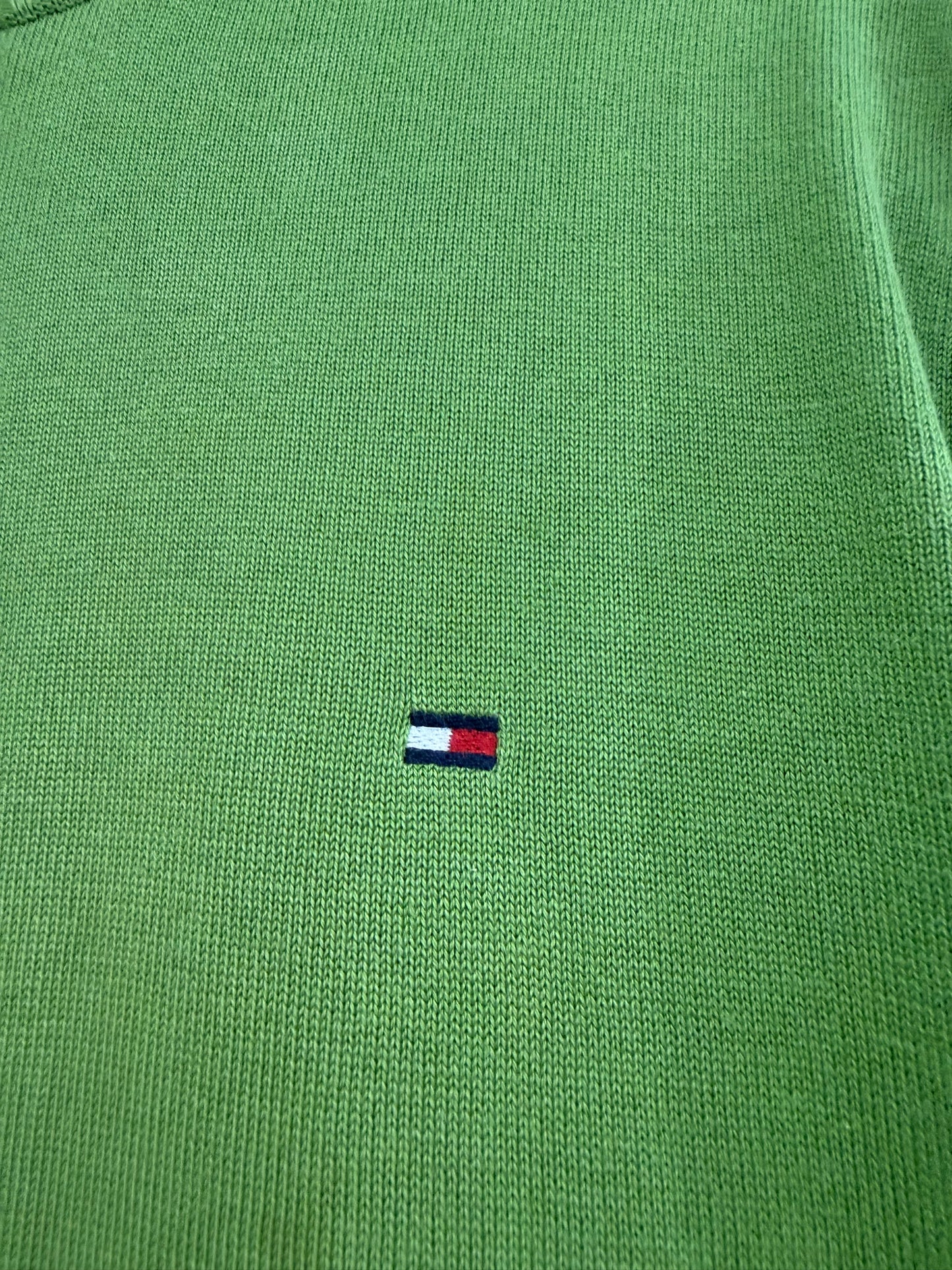 Vintage 90s Tommy Hilfiger crewneck cotton jumper/ sweater. Green. Size XL.