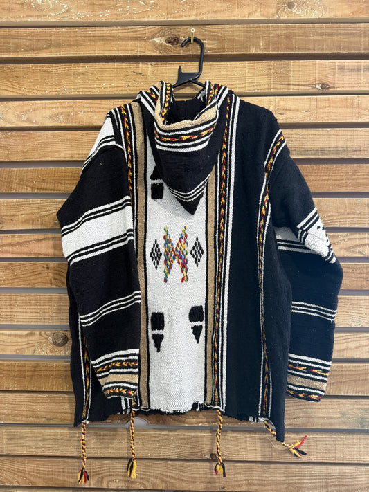 Moroccan Wool Hooded Jacket. Ethnic Berber Cloak. Hippy/ boho. Festival. Free sizing.