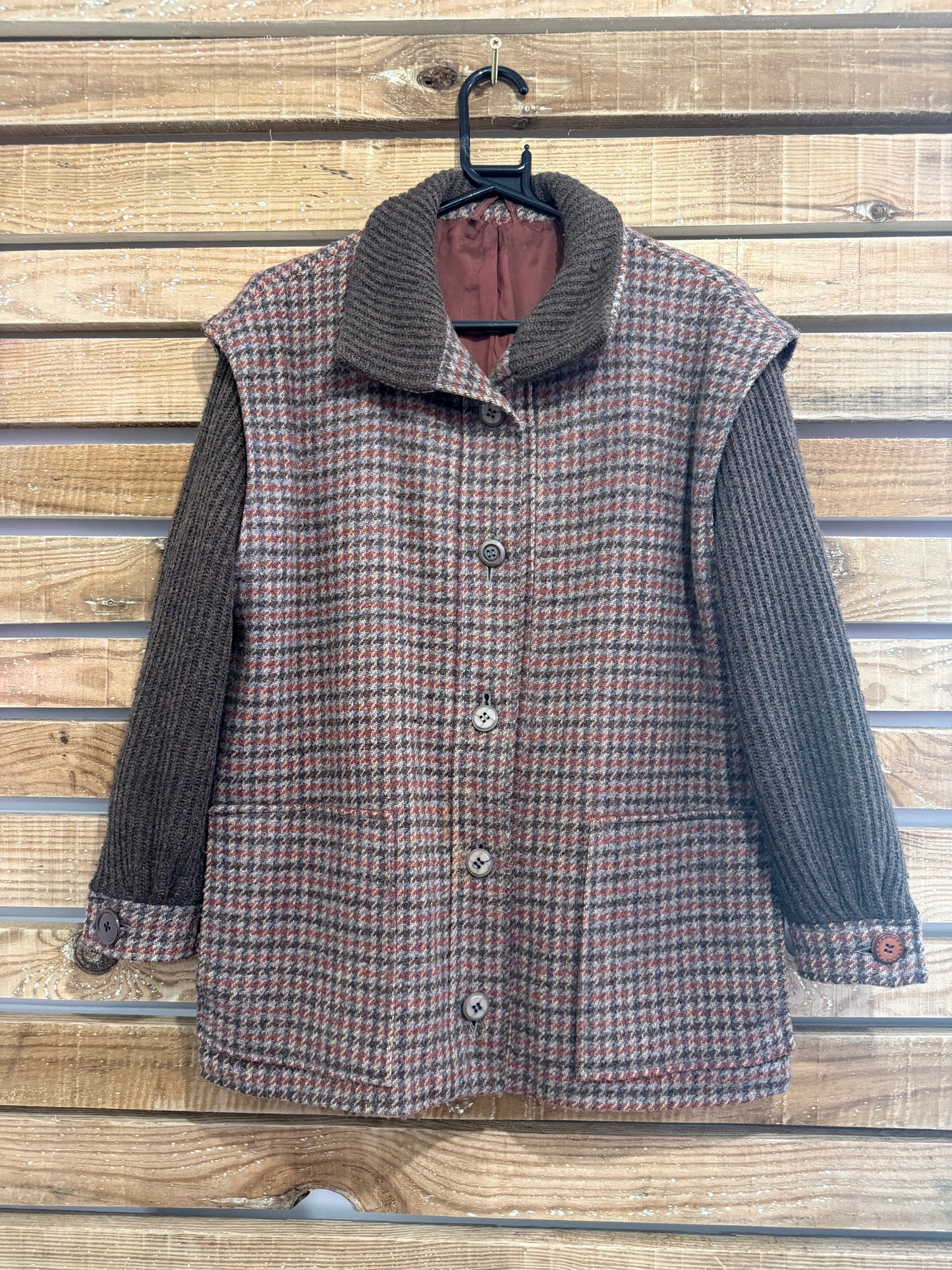 Vintage 80s Tweed wool Jacket. Size Small.