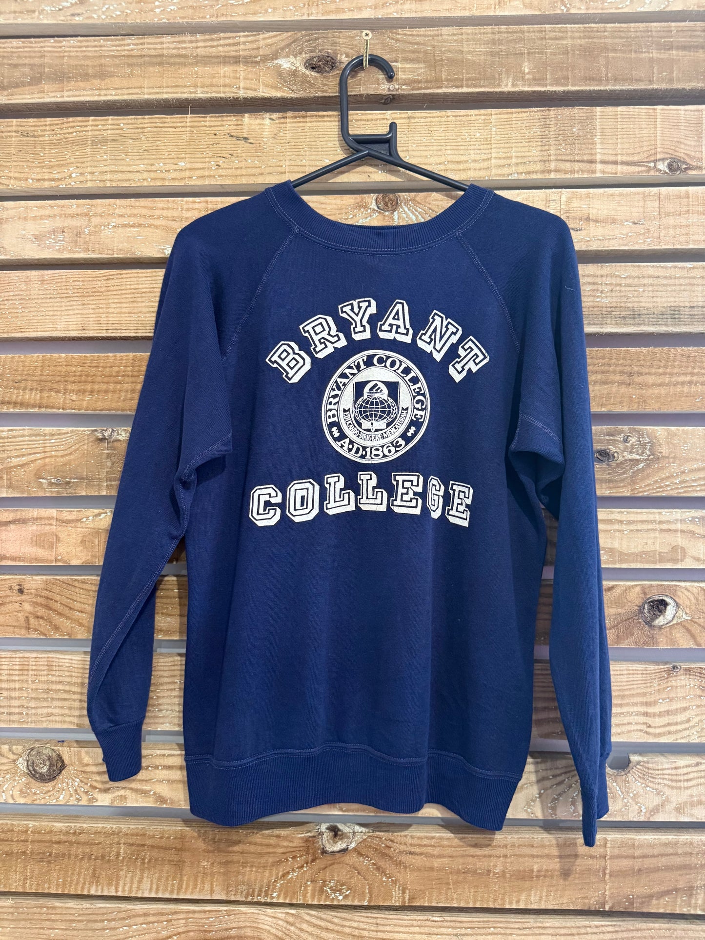 Vintage 80s Champion varsity sweater/ sweatshirt. “Bryant College” Made in USA. Size Medium.