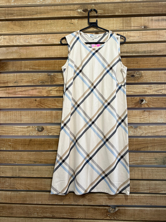 Vintage 90s Aquascutum check shift Dress. Summer/ holiday. Size UK12.