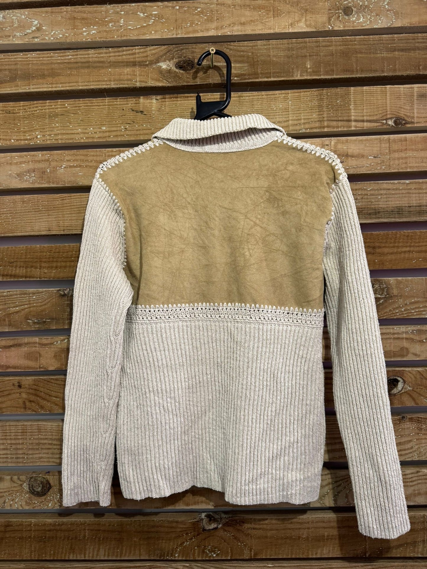 Vintage 90s Ralph Lauren suede western button up cardigan. Cowboy/ Yellowstone. Size Small.