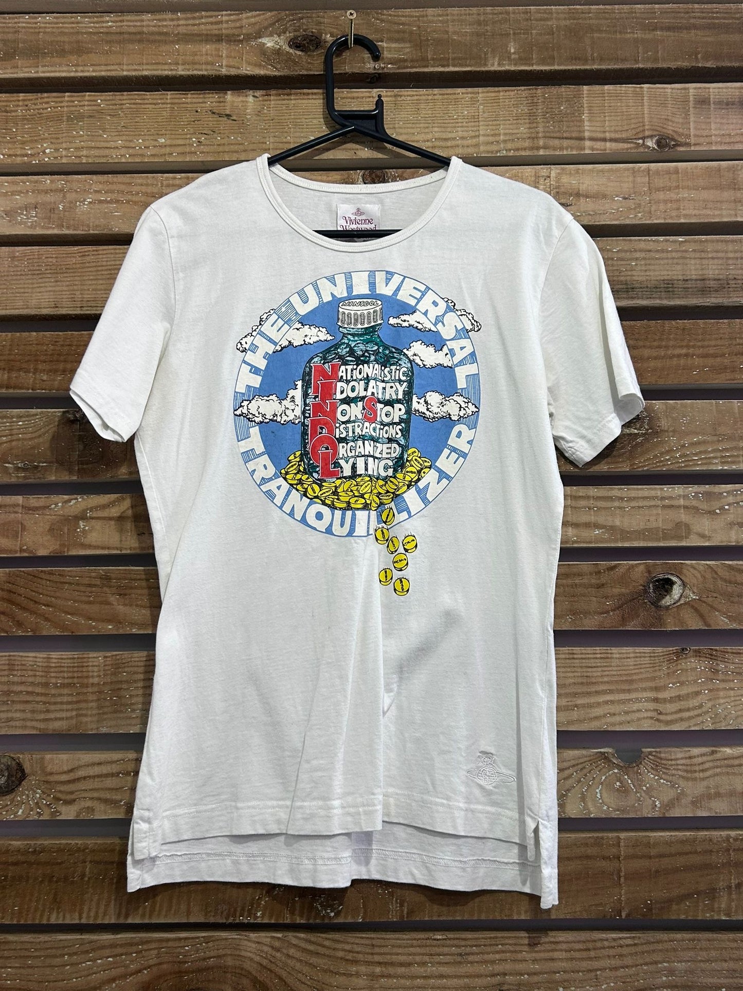 RARE Vivienne Westwood The Universal Tranquillizer NINDOL T-shirt. Size Large