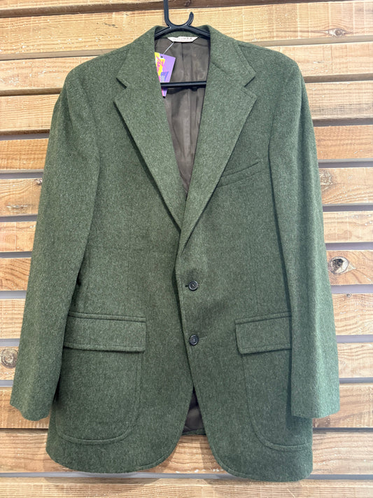 Vintage 80s loden wool Blazer/ Jacket. Size 42” chest, medium.