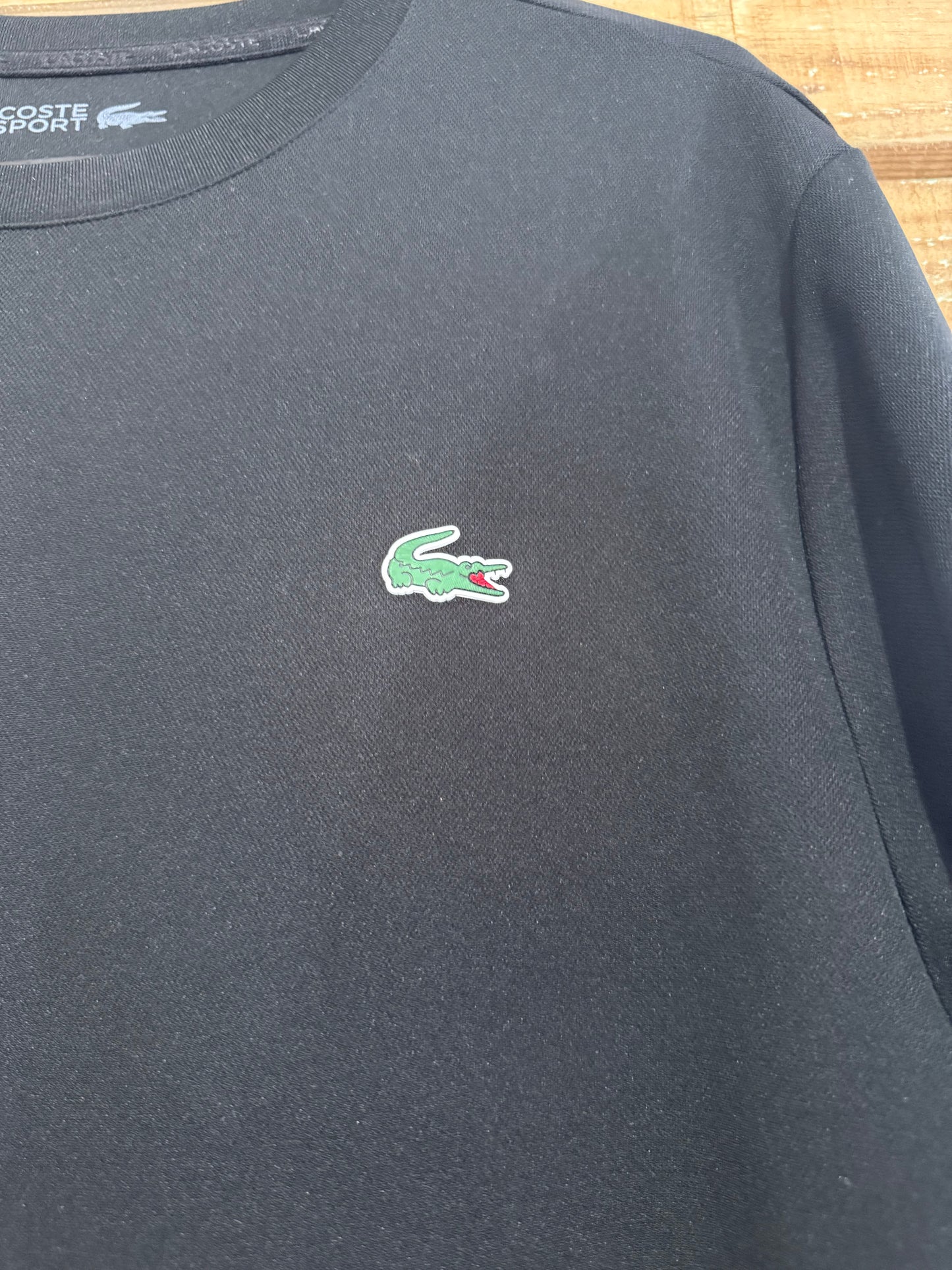 Lacoste logo sport t-shirt. Black. Size Large.