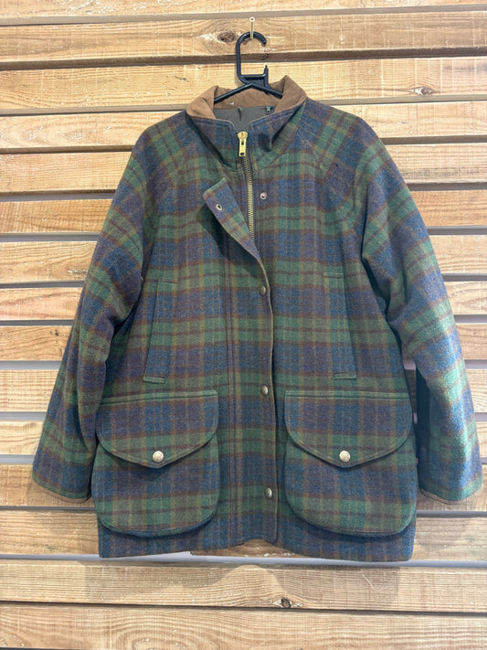 Chrysalis Tweed Wool Field Coat. Outdoors Jacket. Hunting/Country. Green. Size XL