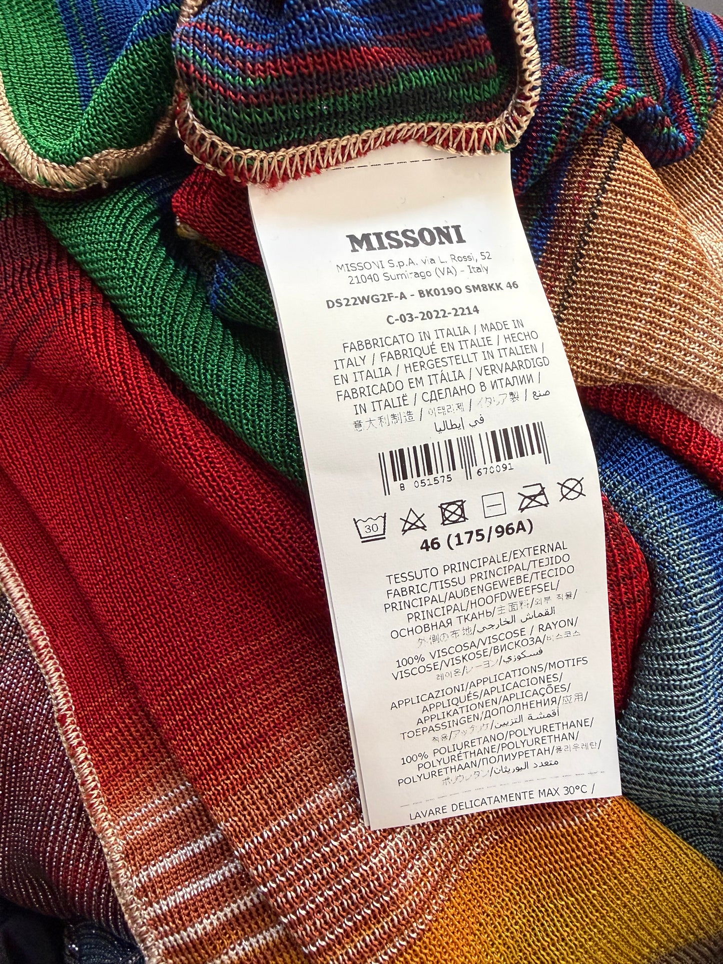 BNWT Missoni multicoloured knit metallic maxi dress. Summer/ beach/ holiday. IT46, free sizing.