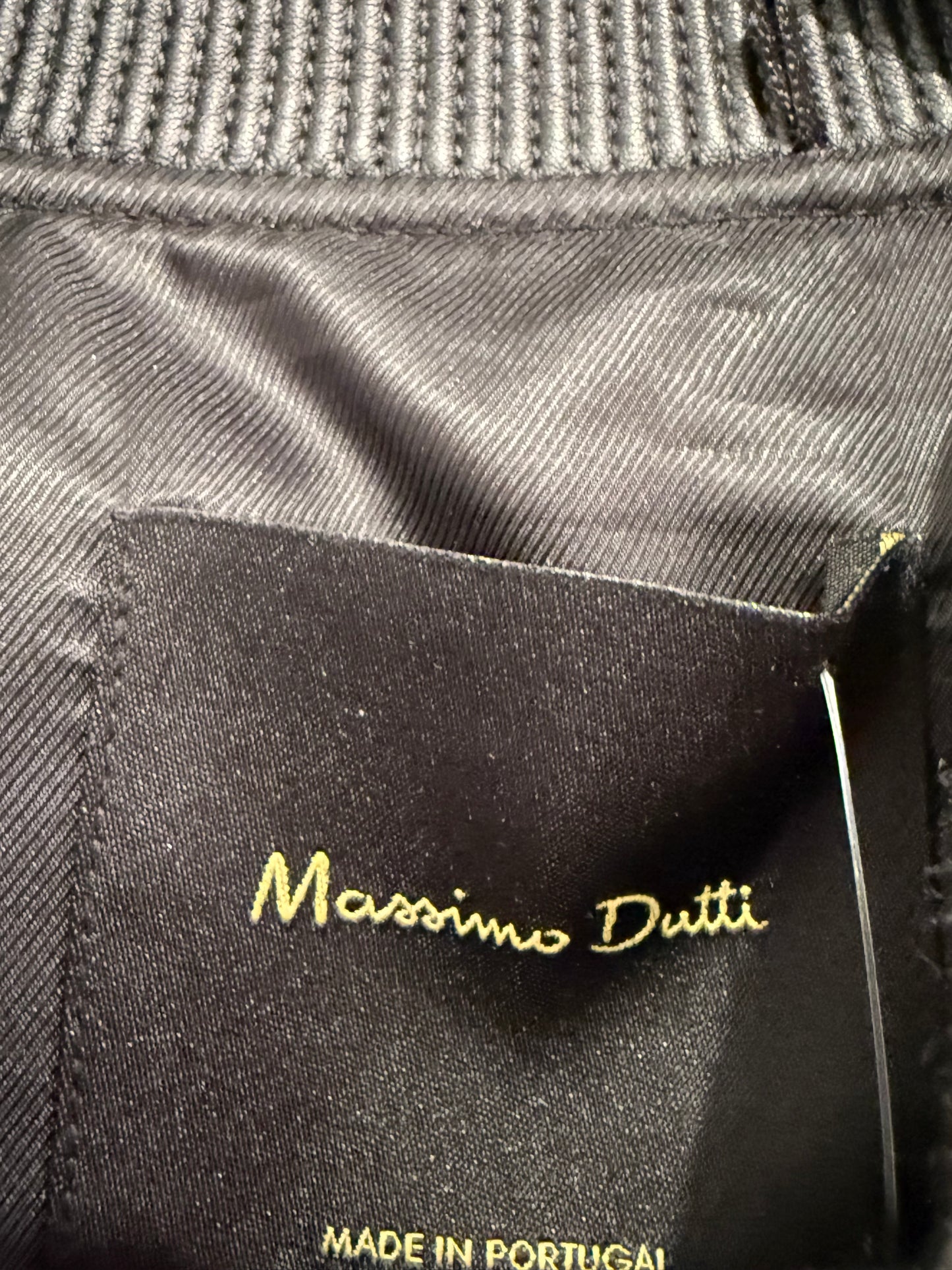 Massimo Dutti wool bomber jacket. Black. Size Large.