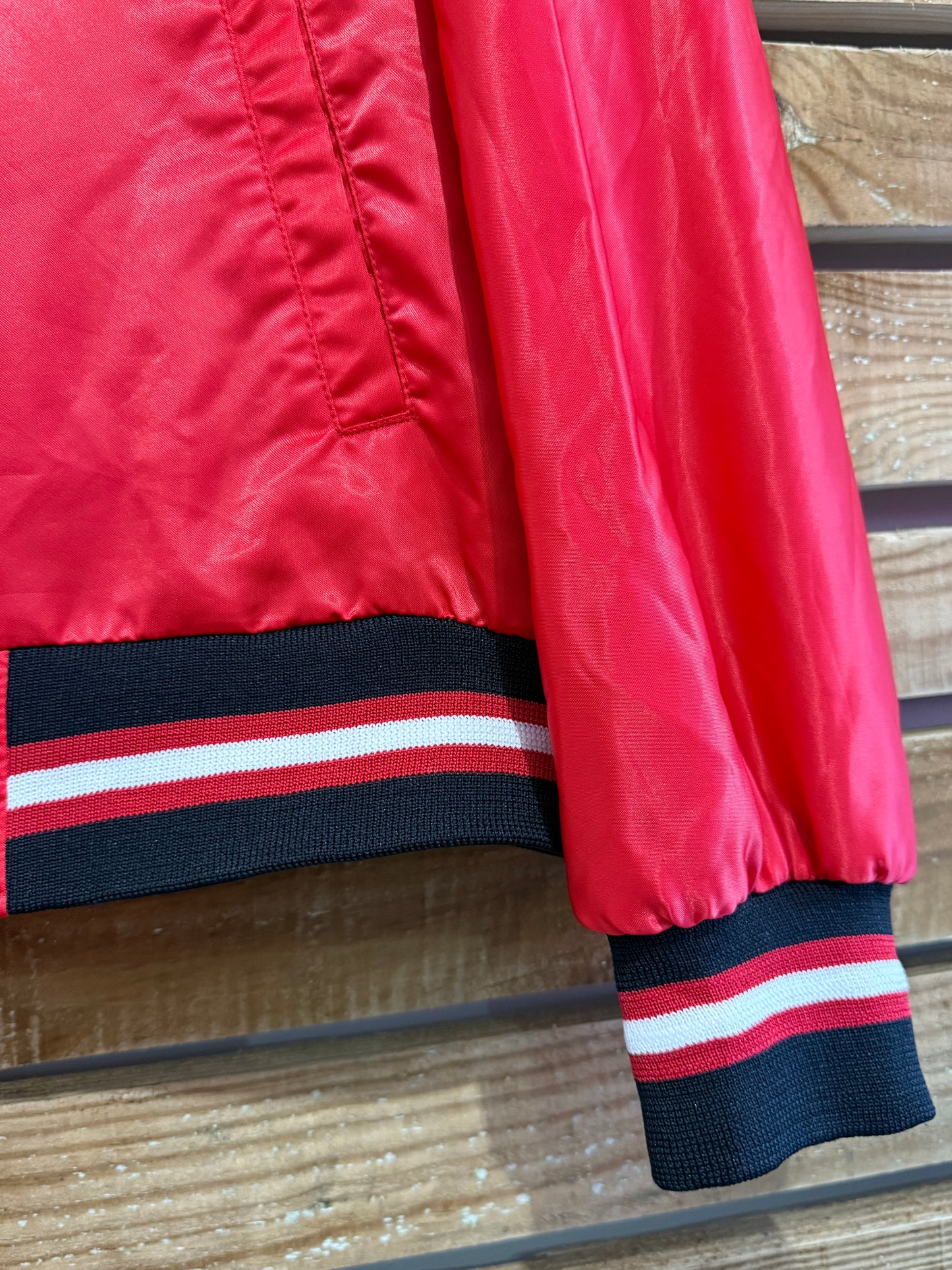 Vintage 80s Chicago Scarborough Winterhawks Oldtimers bomber jacket. USA. Size XL. NHL.