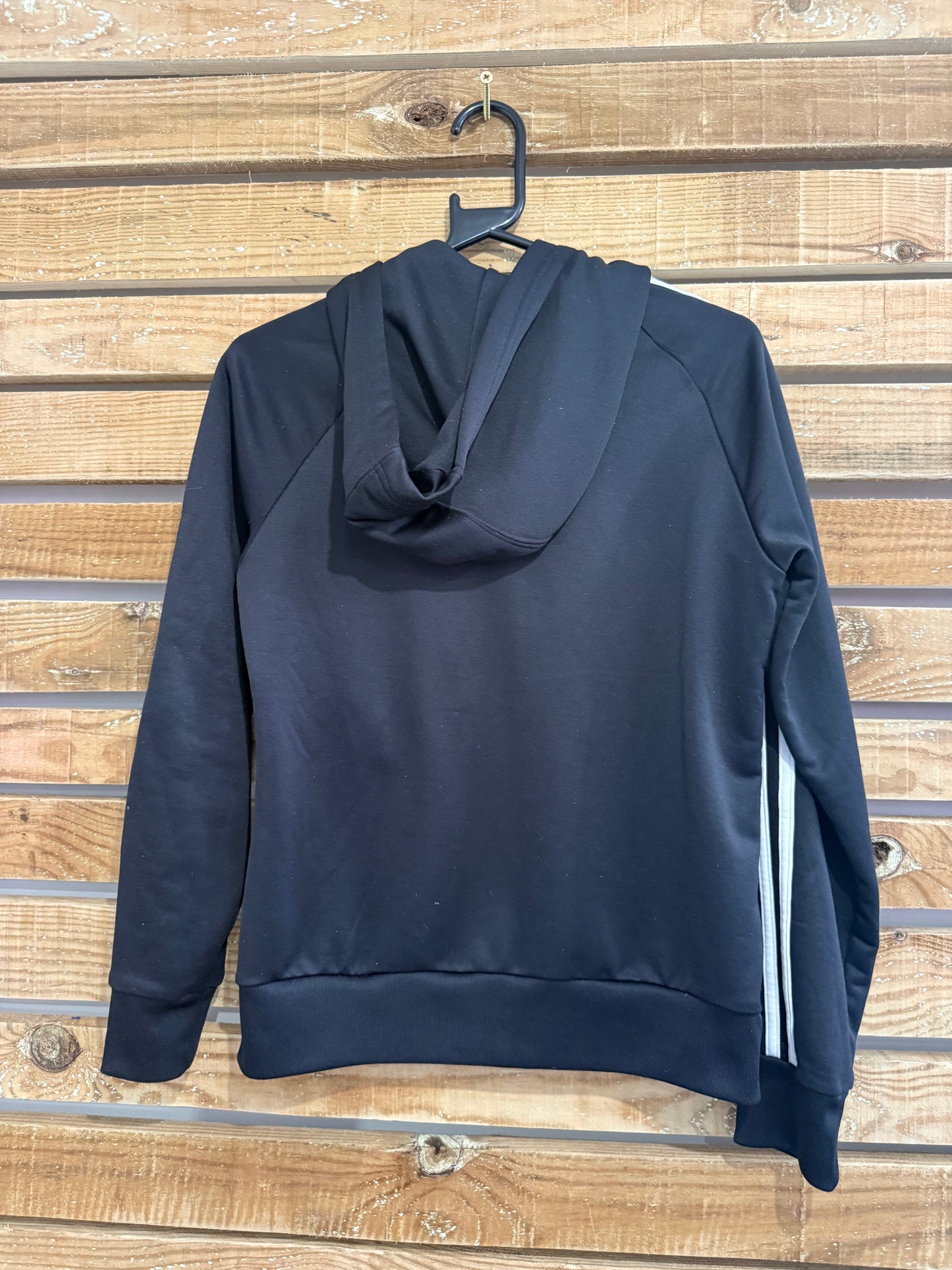 Vintage Y2K Adidas track jacket hoodie. Black. Size 14.