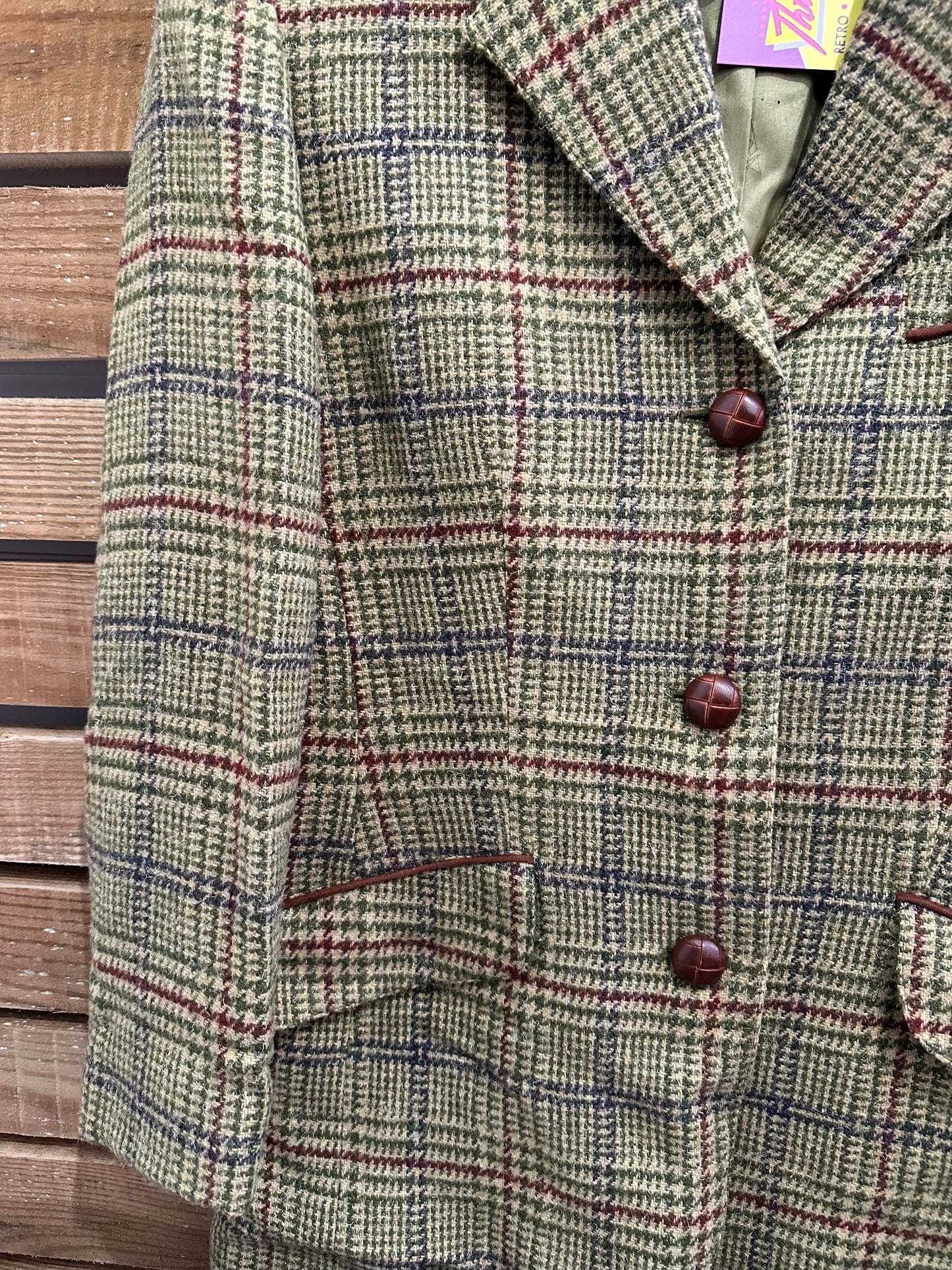 Vintage 90s Taifun Tweed wool Blazer/ Jacket. Size Small.
