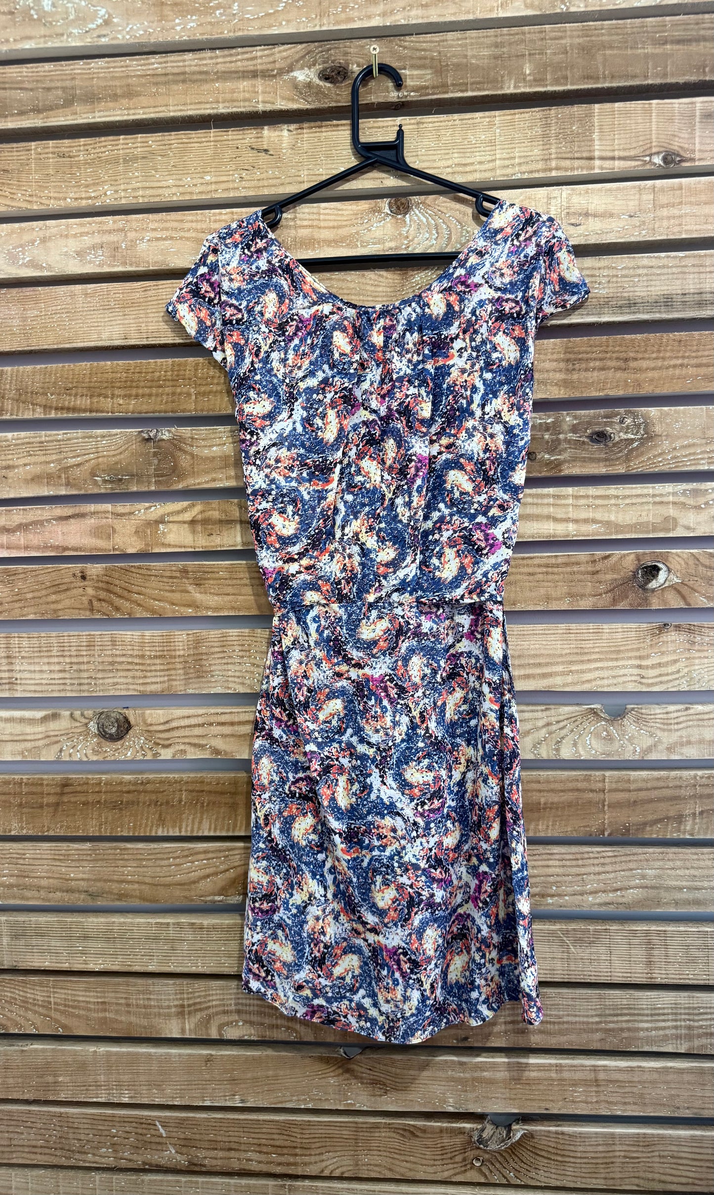 Vintage 50s style pattern wiggle dress - tie back. Rockabilly. Size UK10
