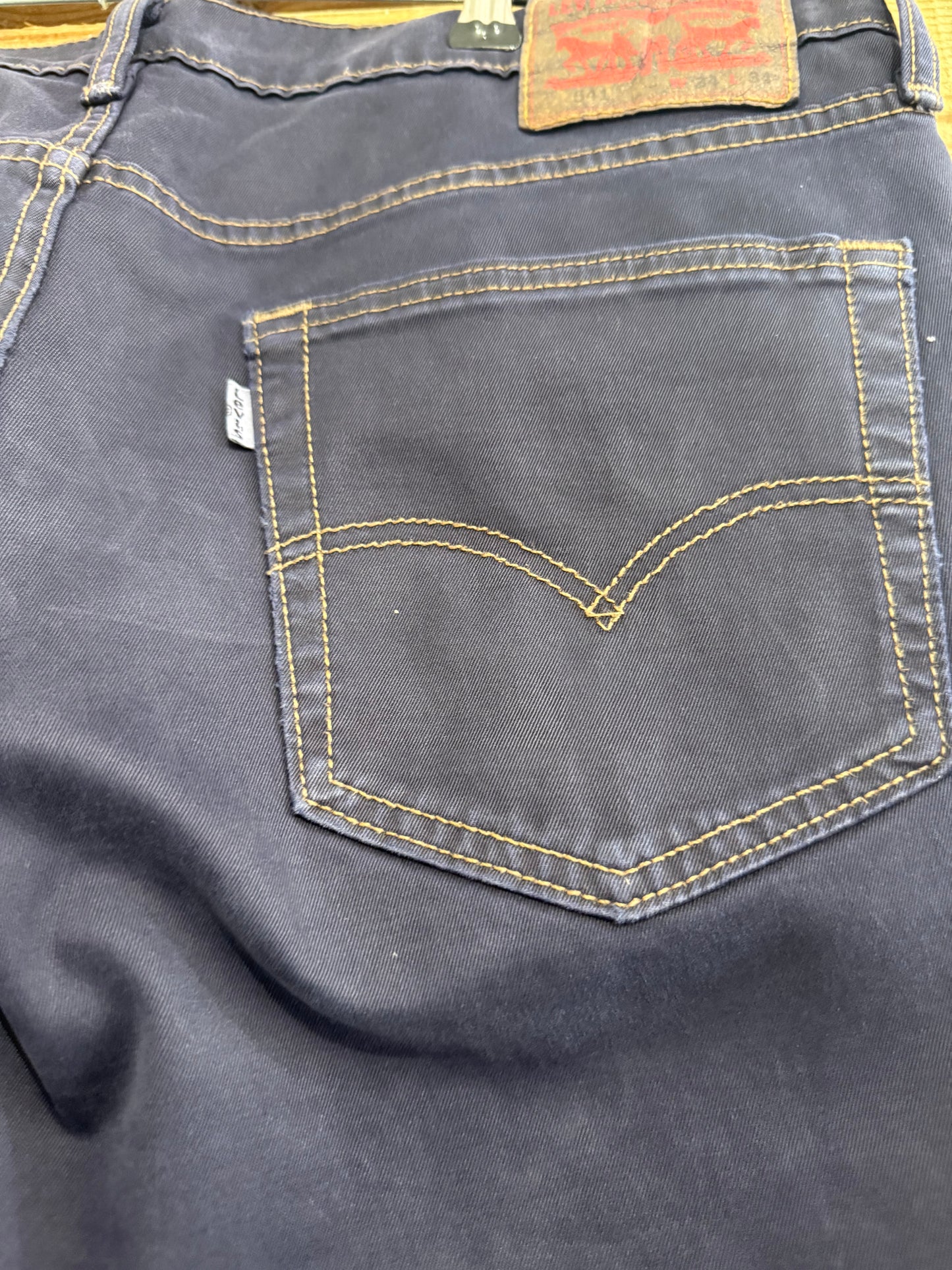 Vintage 90s Levi’s 541 Over-dyed Dark Blue/ Indigo Jeans. Waist 36” leg 32”