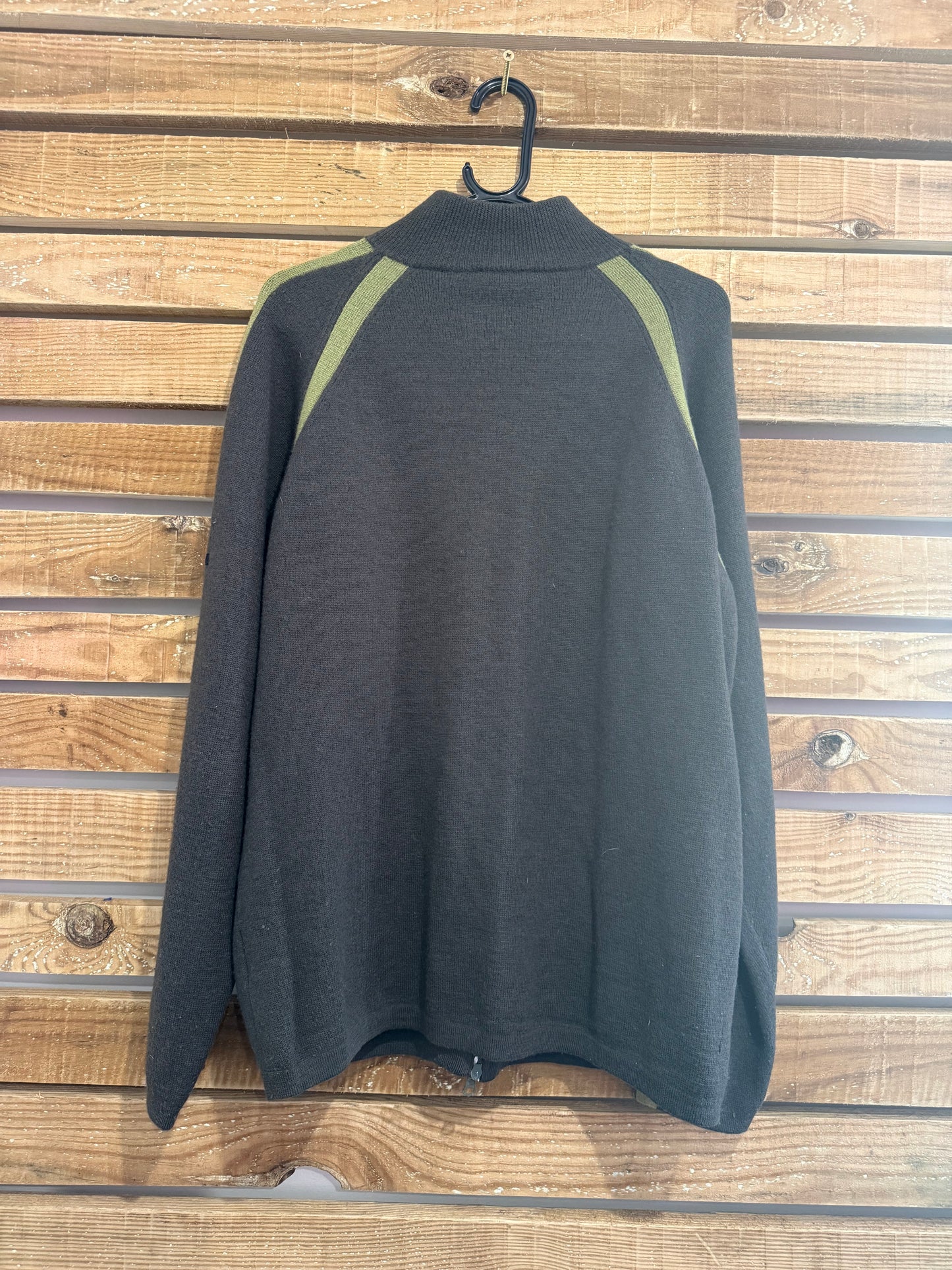 Vintage Y2K Timberland zip up knit cardigan/ jumper. Green. Size XL.