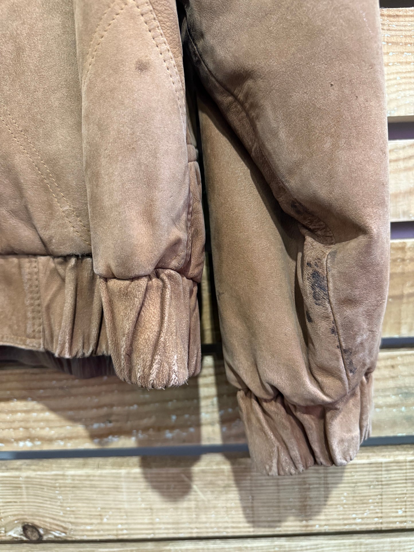 Vintage 90s leather biker bomber jacket. Brown/ Tan. Size XL. Grunge.