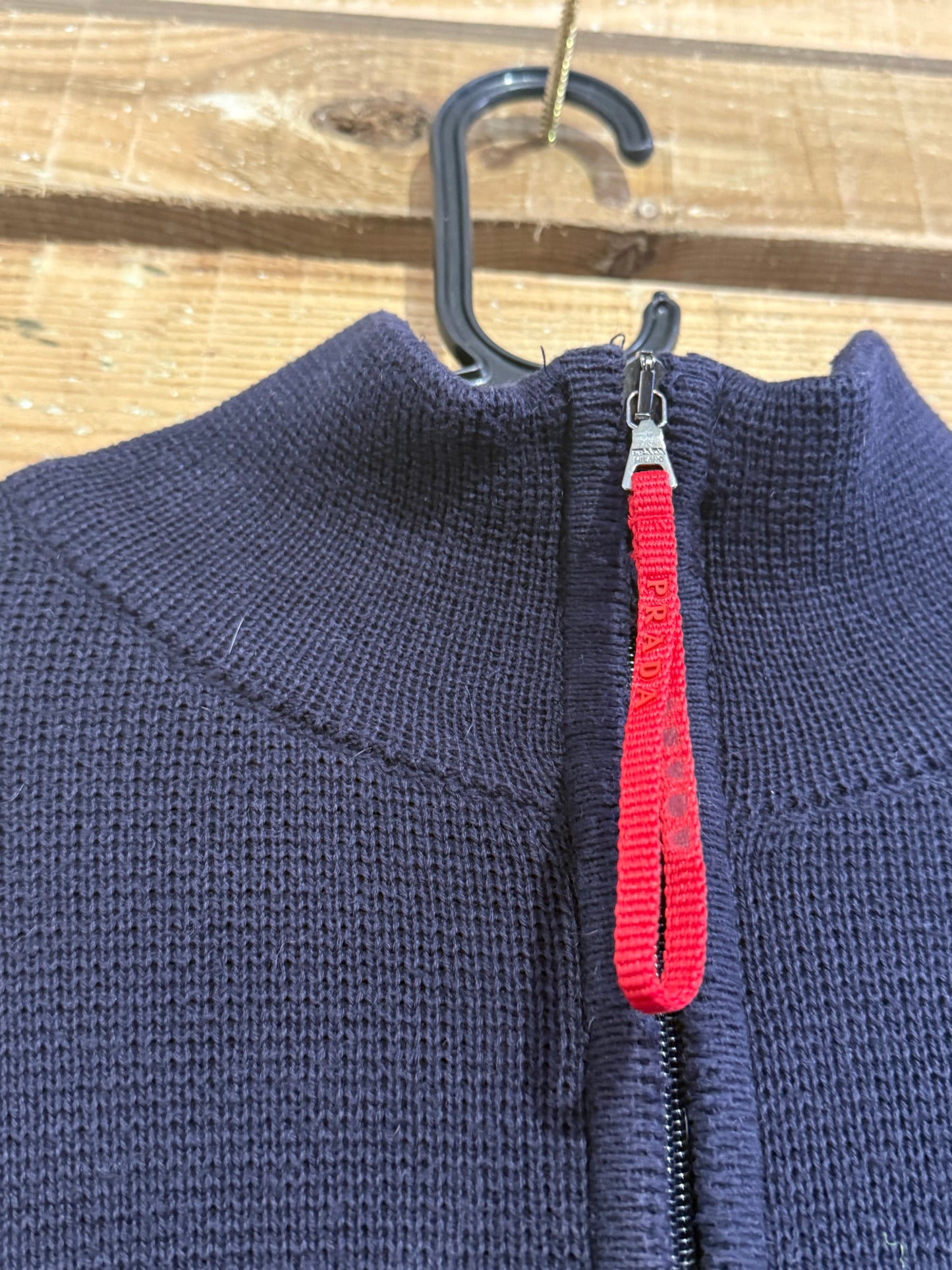 Vintage 90s Prada 1/4 zip knit jumper/ sweater. Size Large.