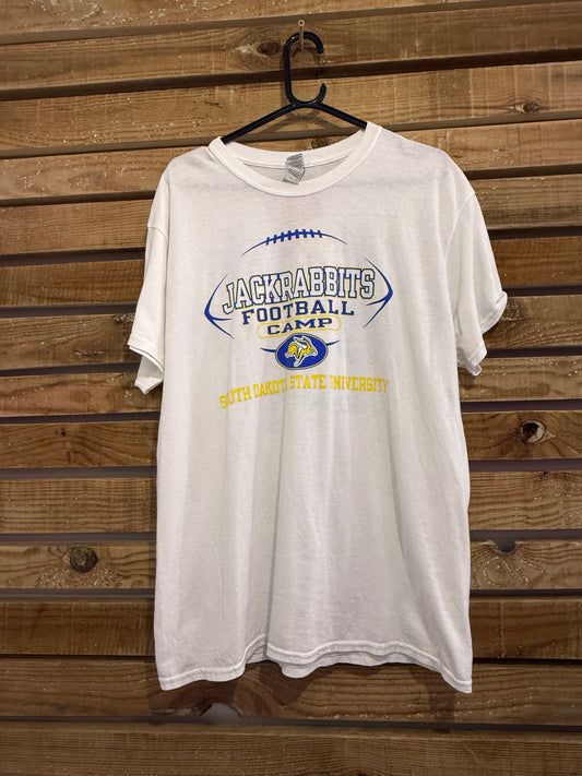 Vintage 90s Jackrabbits Football USA American spell-out t-shirt. Size Large.