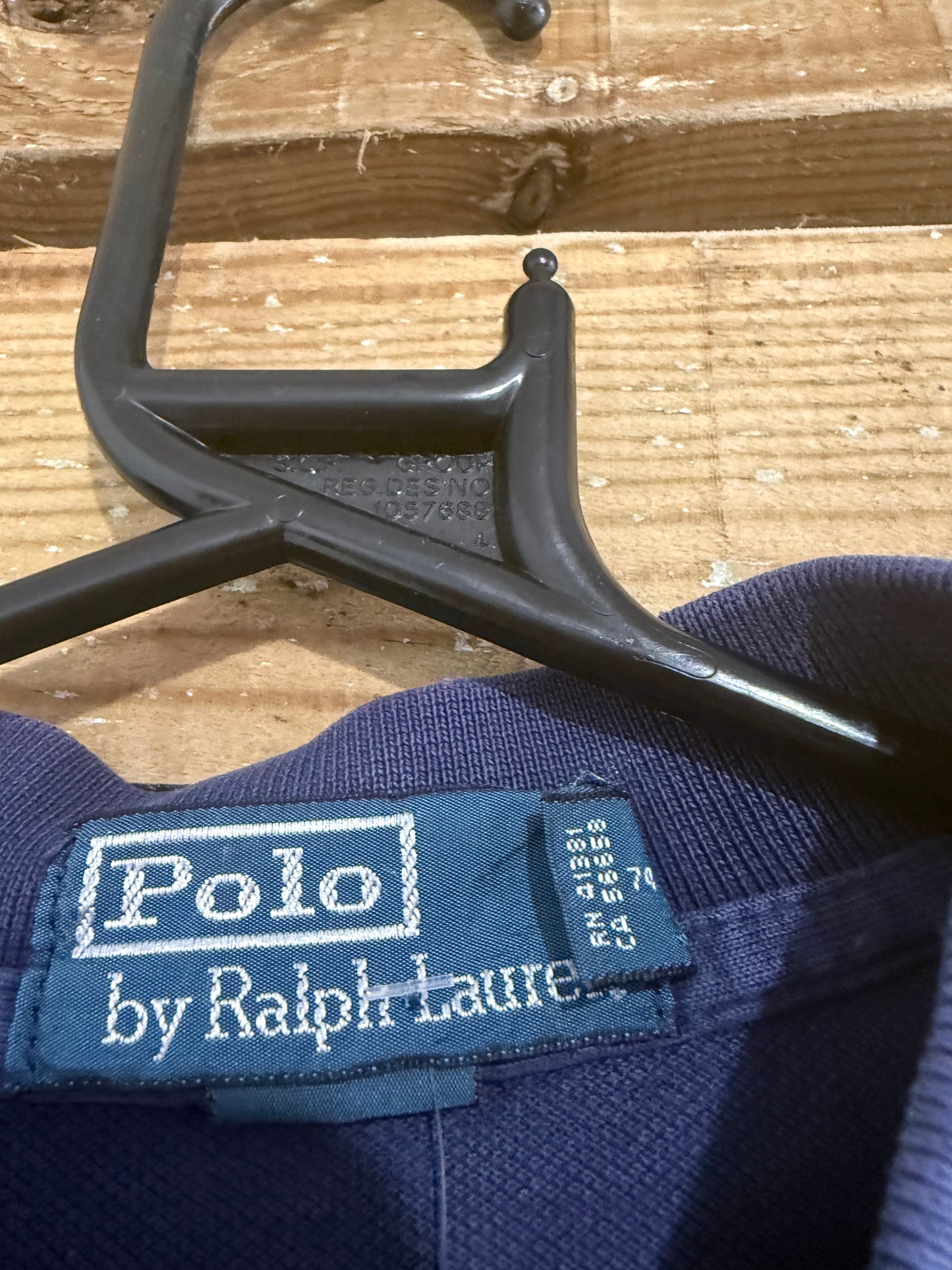 Vintage 90s Ralph Lauren pony polo shirt. Navy Blue. Size Large.