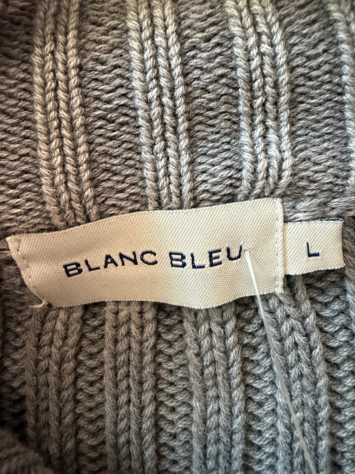 Vintage Y2K Blanc Bleu zip up knit cardigan/ jumper. French workwear. Baby blue. Size Large.