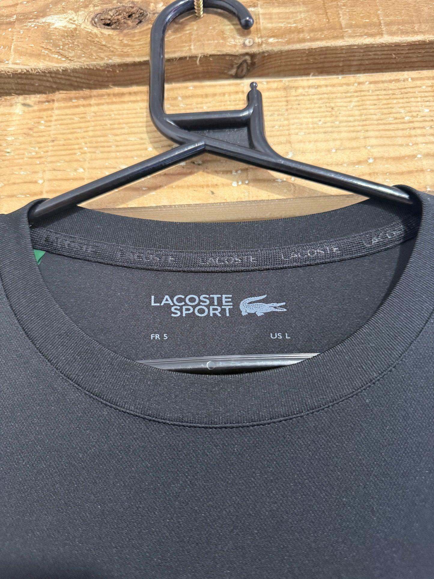 Lacoste logo sport t-shirt. Black. Size Large.