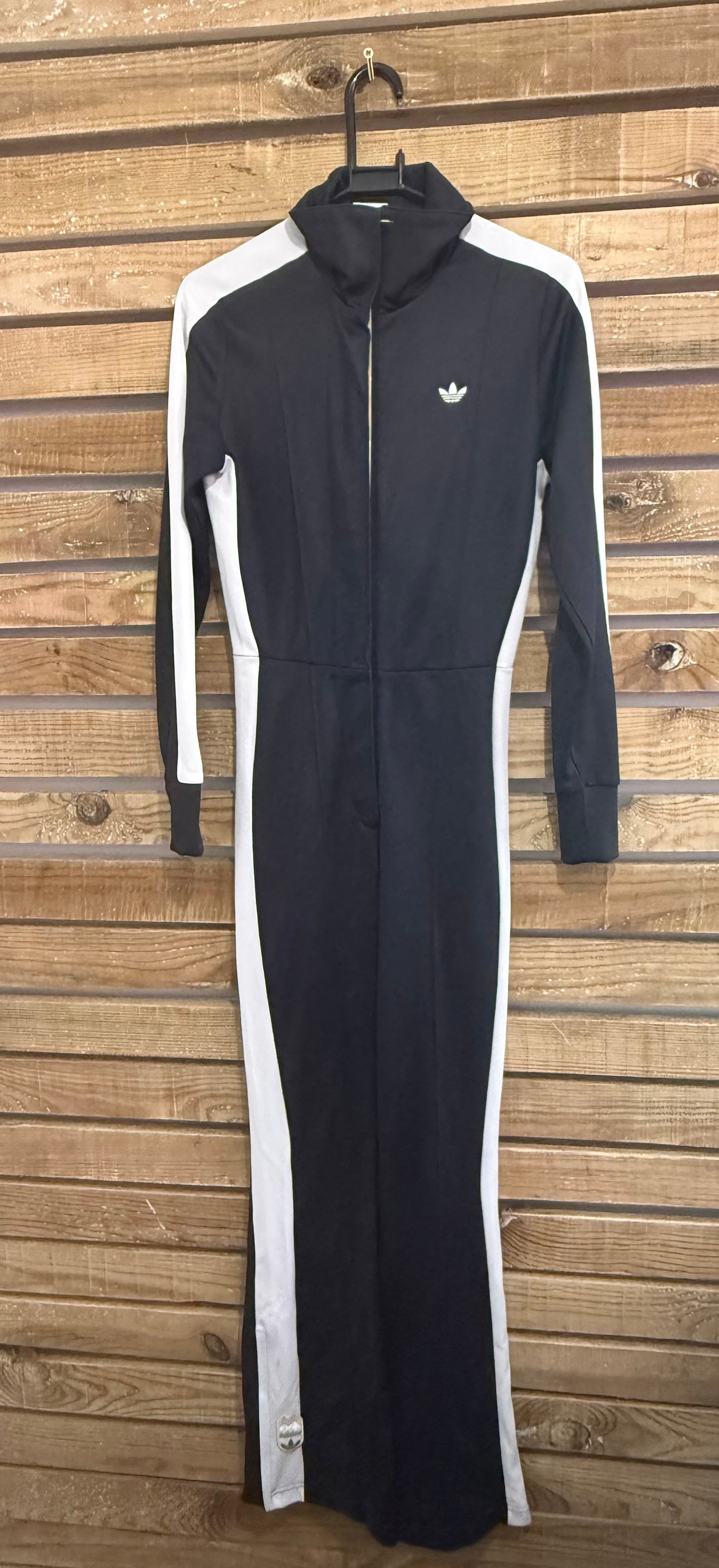 Adidas Ski Chic jumpsuit. Striped black. Size UK6