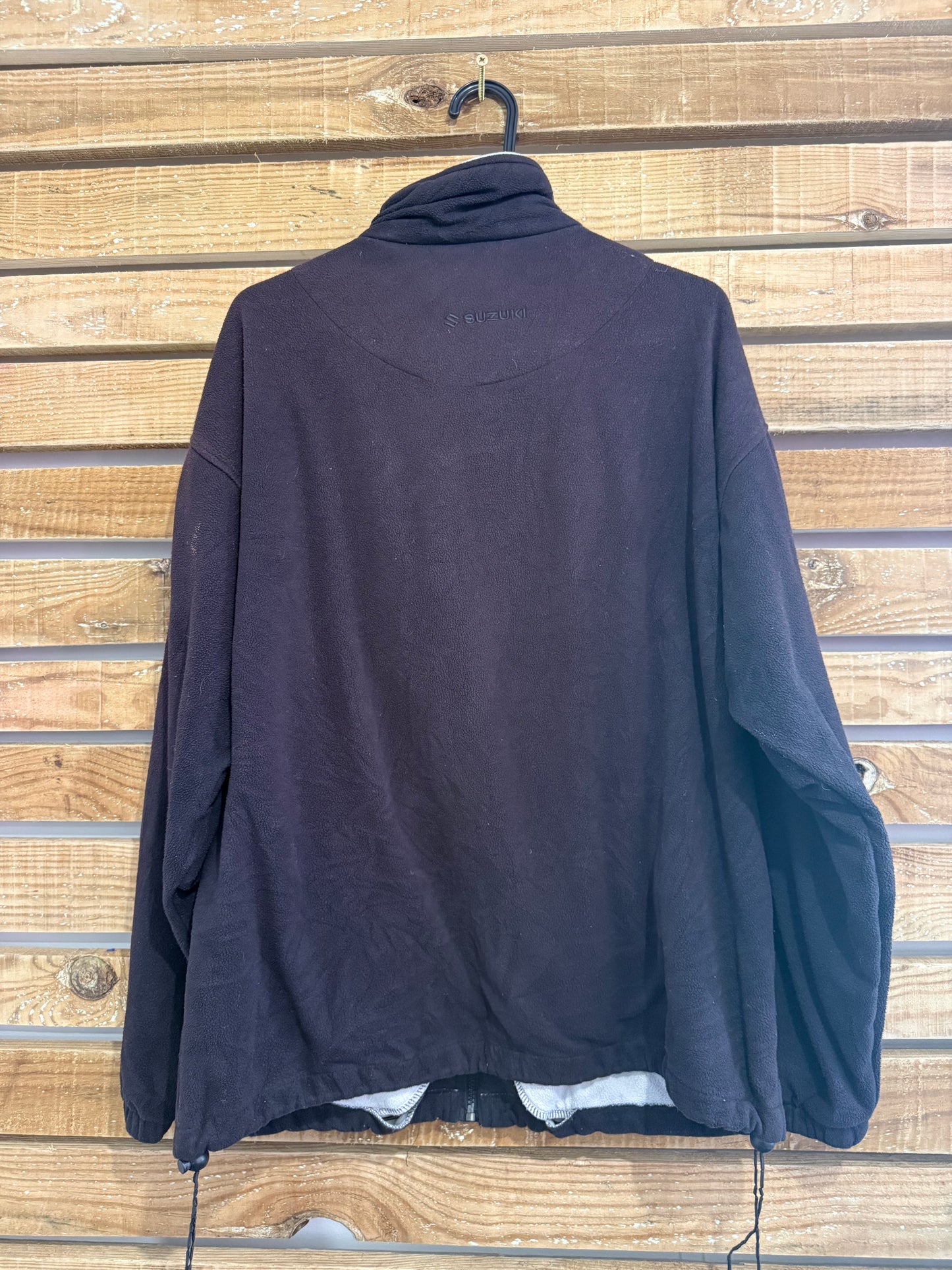 Vintage 90s Suzuki Fleece Jacket. Zip up. Size Large. Black. Car/ motorsport/ racing.