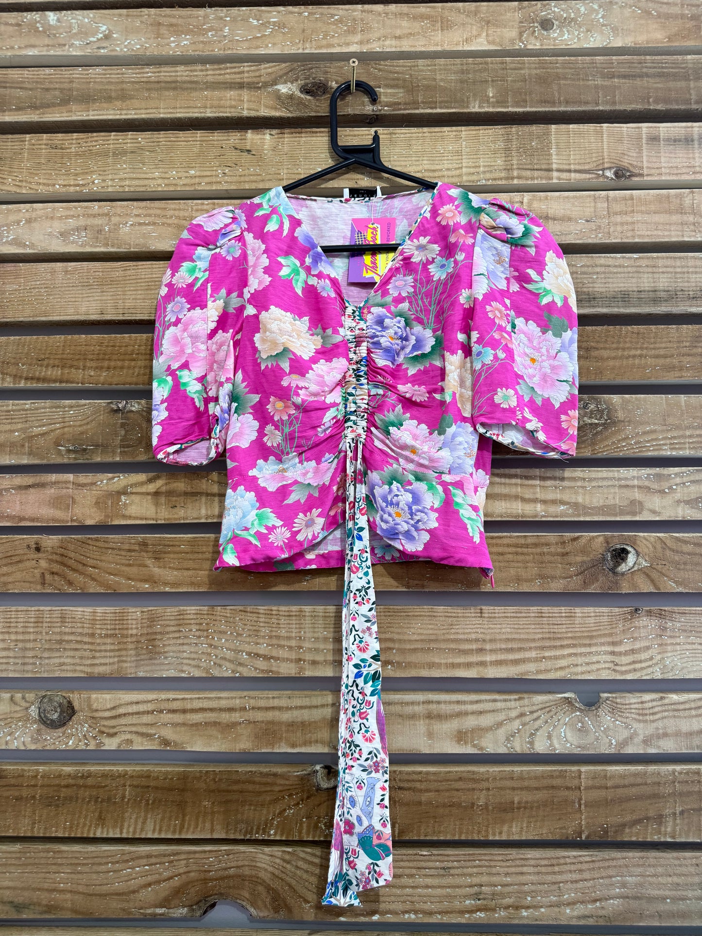 Sandro floral pink peony top. Size Small. Summer