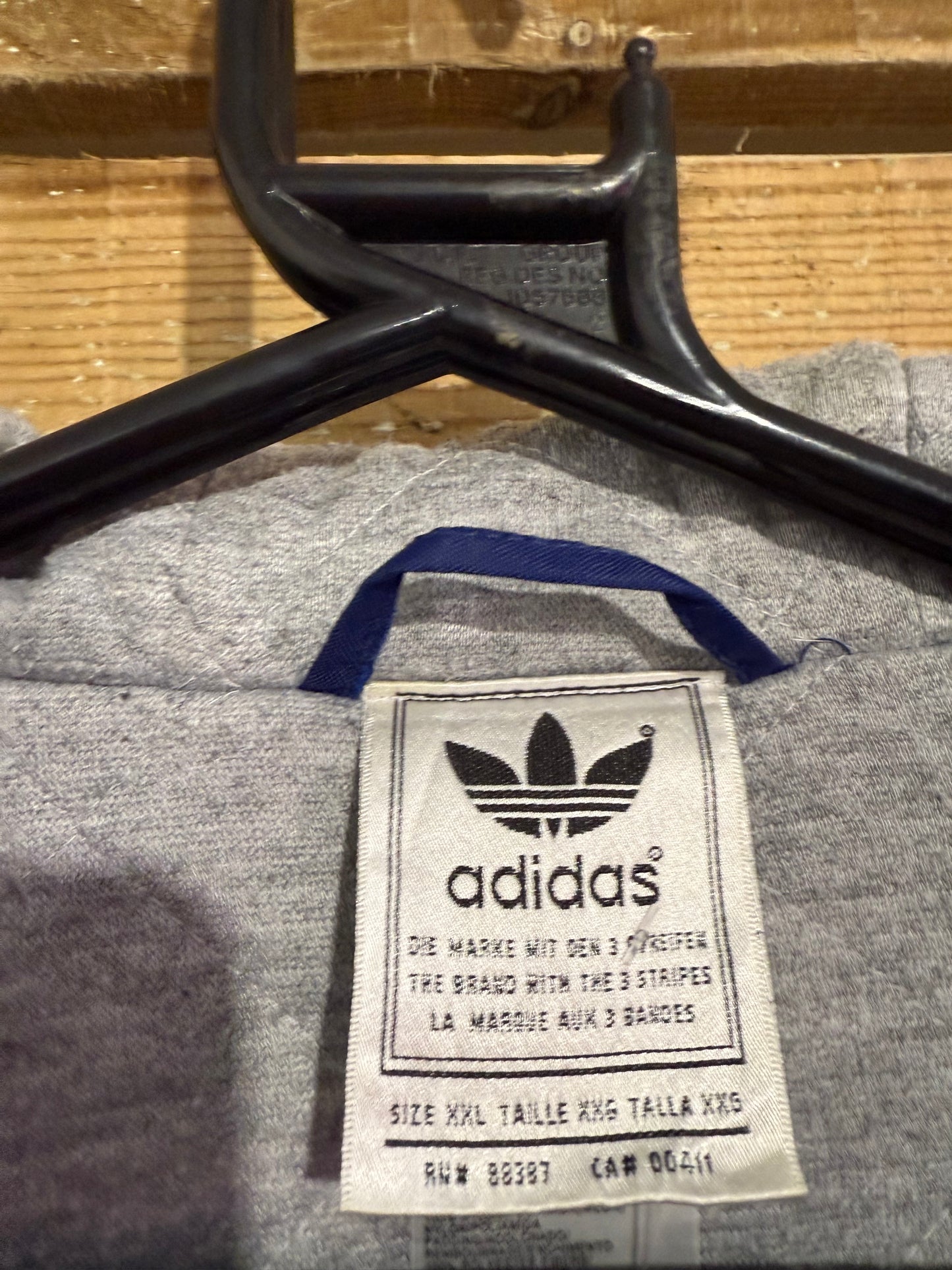 Vintage 90s Adidas hooded jacket. Spell-out. Size XXL. Festival.