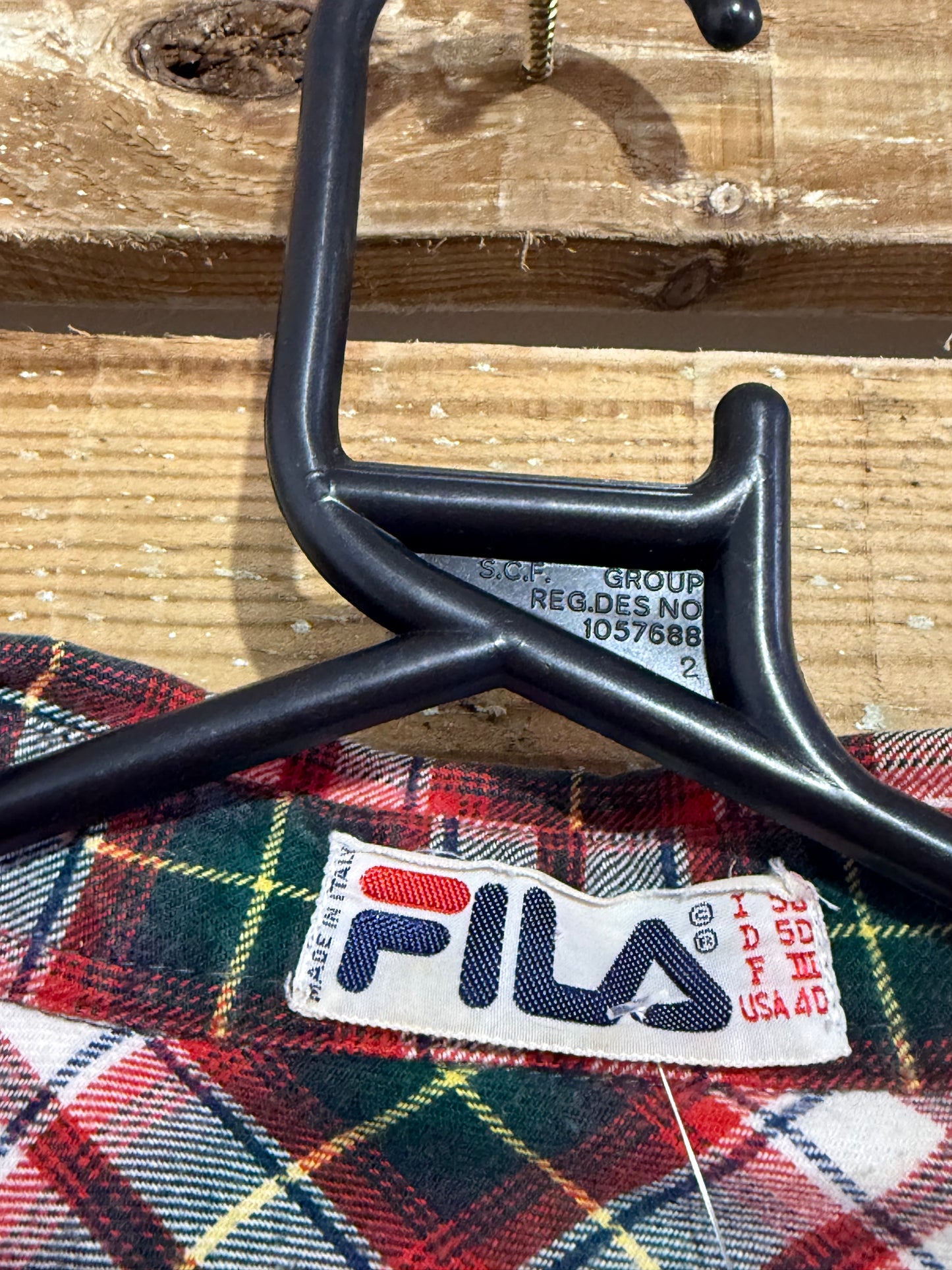 Vintage 80s Fila checked/ tartan/ plaid button up shirt. Size Large.