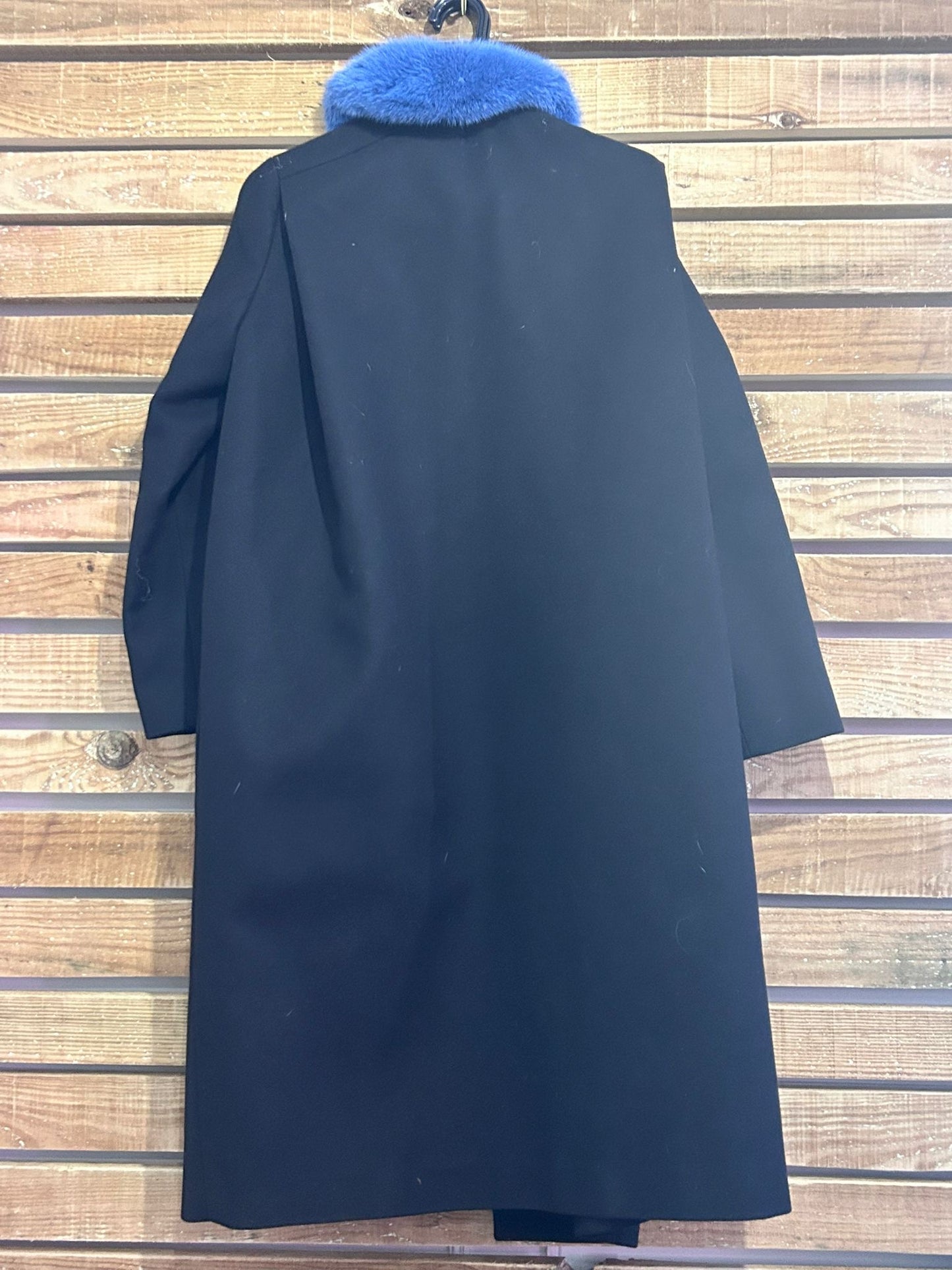 Anya Hindmarch Pac-man Coat with mink fur collar.