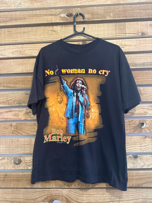 Vintage 90s Bob Marley, No Woman, No Cry t-shirt. Size Large. Dated 1998.
