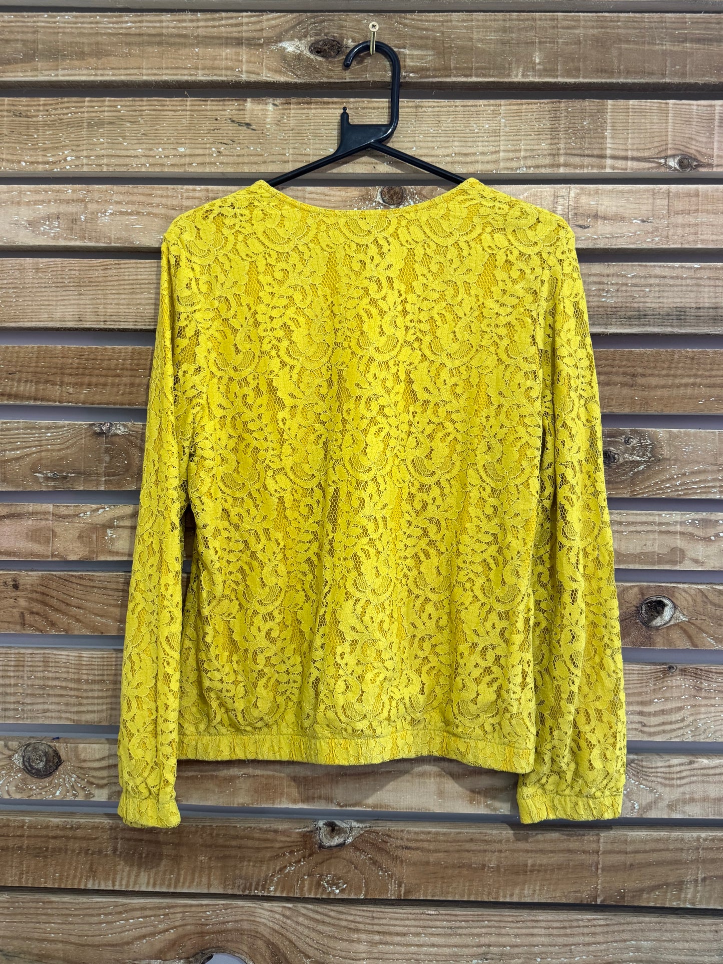 Gerry Weber lace zip up jacket/ top. Free sizing. Mustard.