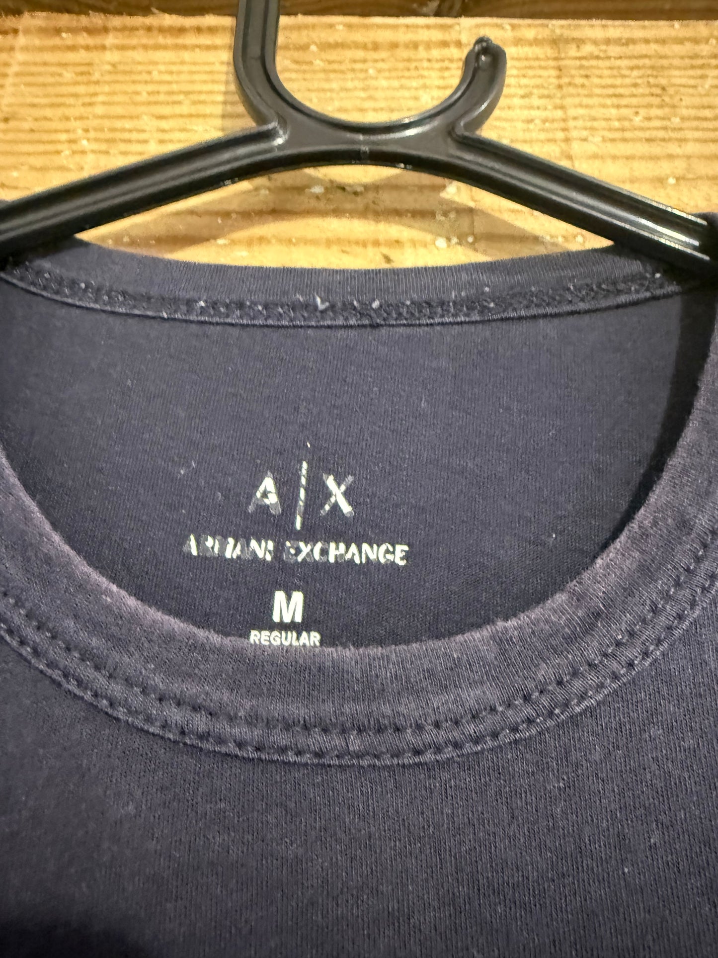 Armani Exchange logo T-shirt. Cotton Crewneck. Black. Size Medium.