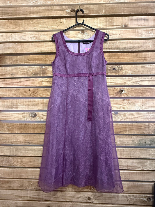 Vintage 80s Betty Barclay party dress. Purple. Prom/ summer. Size 12.