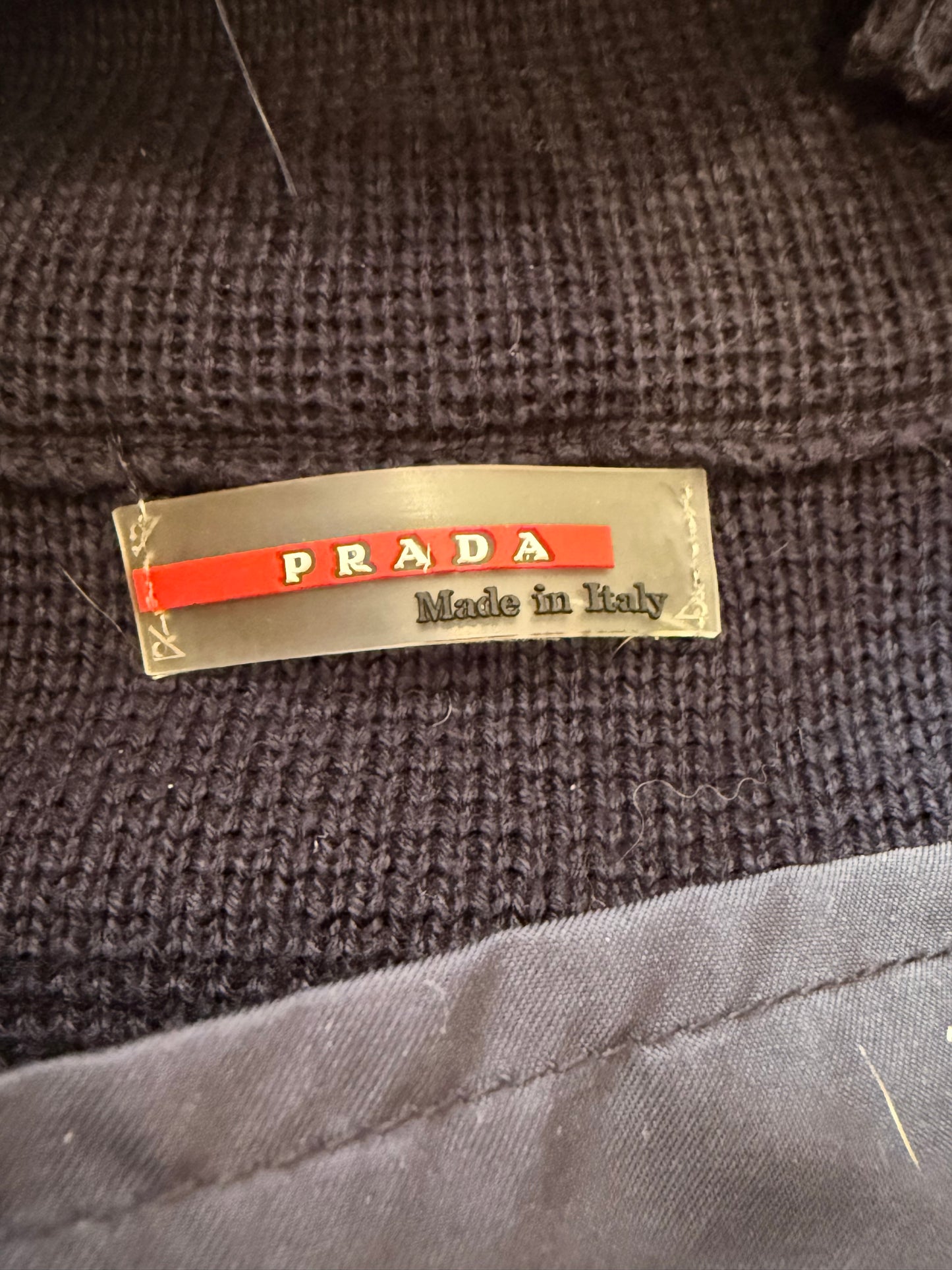Vintage 90s Prada 1/4 zip knit jumper/ sweater. Size Large.