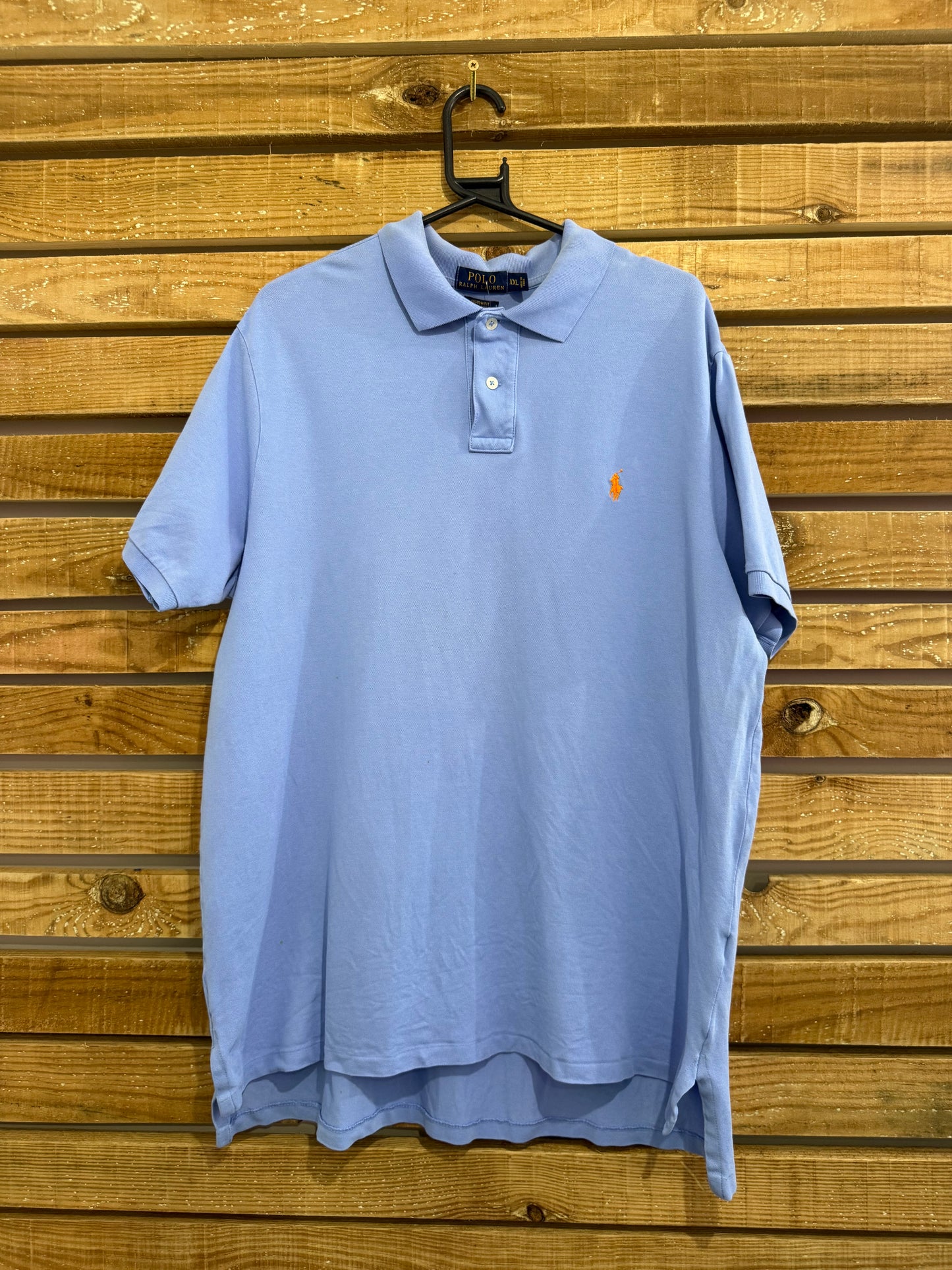 Vintage Y2K Ralph Lauren pony polo shirt. Blue. Size XXL.
