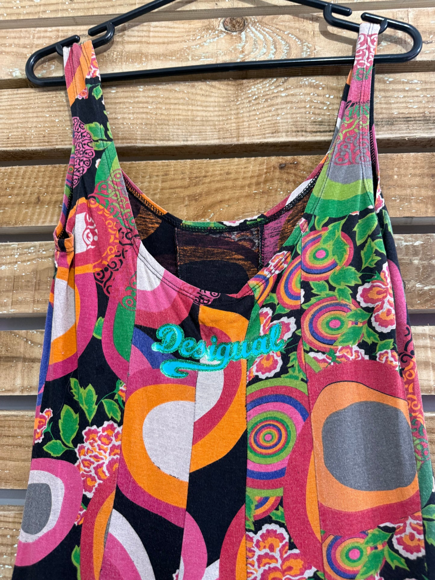 Vintage Y2K Desigual pattern skater mini dress. Summer/ boho/ festival. Size 8.