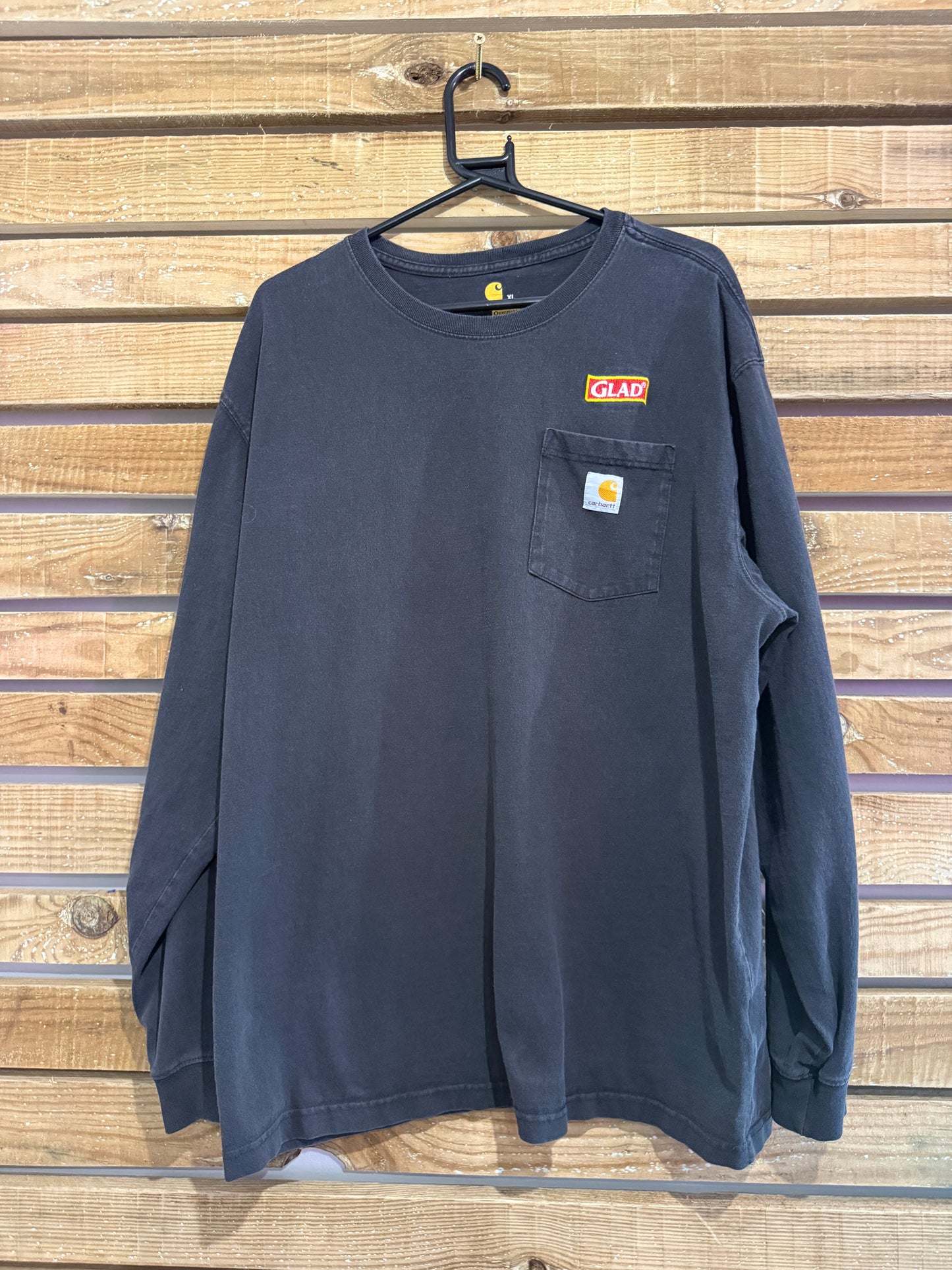 Carhartt x Glad long sleeved logo t-shirt. Black. Workwear/ cowboy/ USA. Size XL