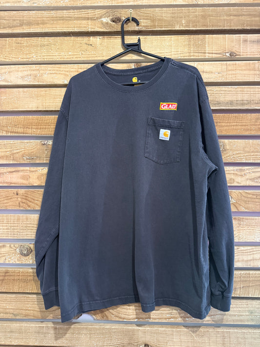 Carhartt x Glad long sleeved logo t-shirt. Black. Workwear/ cowboy/ USA. Size XL