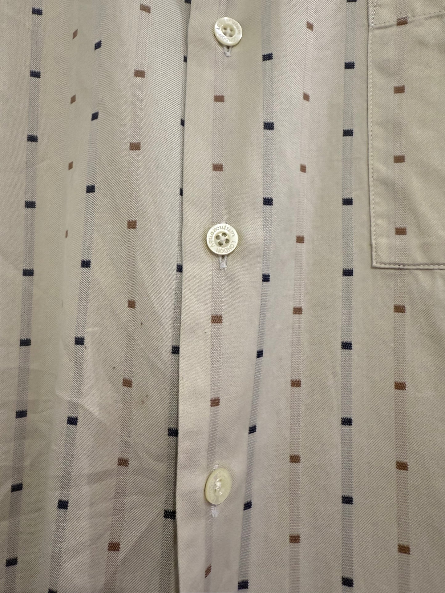 Vintage 80s Aquascutum pattern button up smart shirt. Size Medium.