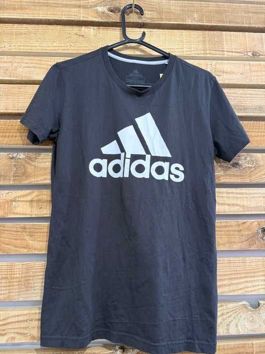 Vintage Y2K Adidas black spell-out logo top/ t-shirt. Size Medium.