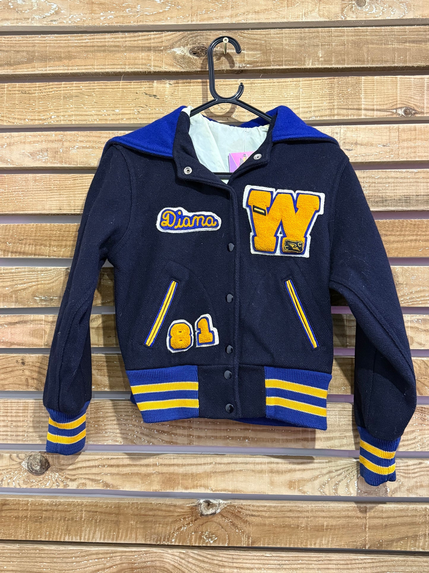 Vintage 80s Varsity Jacket. 50s Style. College Jacket. Rockabilly. Size Small.