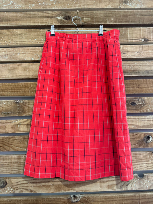 Vintage 80s Burberry check print skirt. Summer. Waist 28” UK8