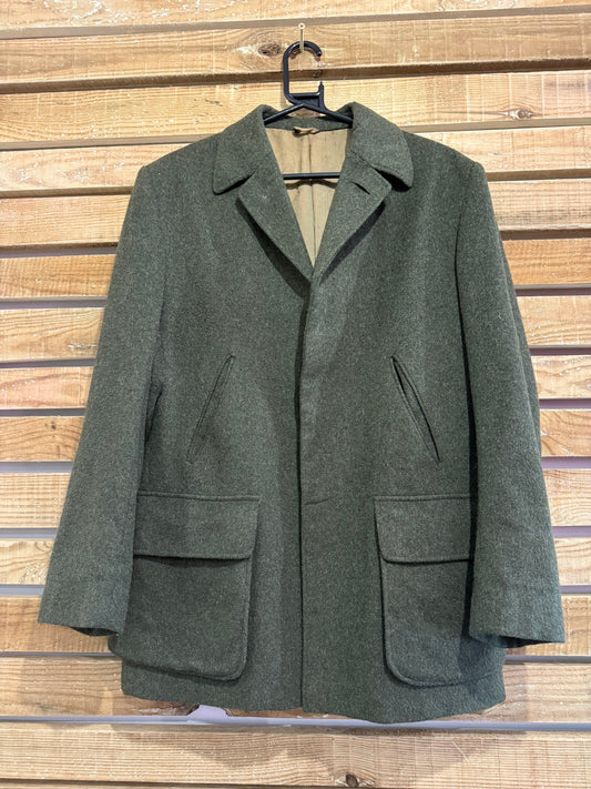 Vintage 80s Lynton Loden wool Coat/ jacket. Green. Size large. 46” chest. Hunting